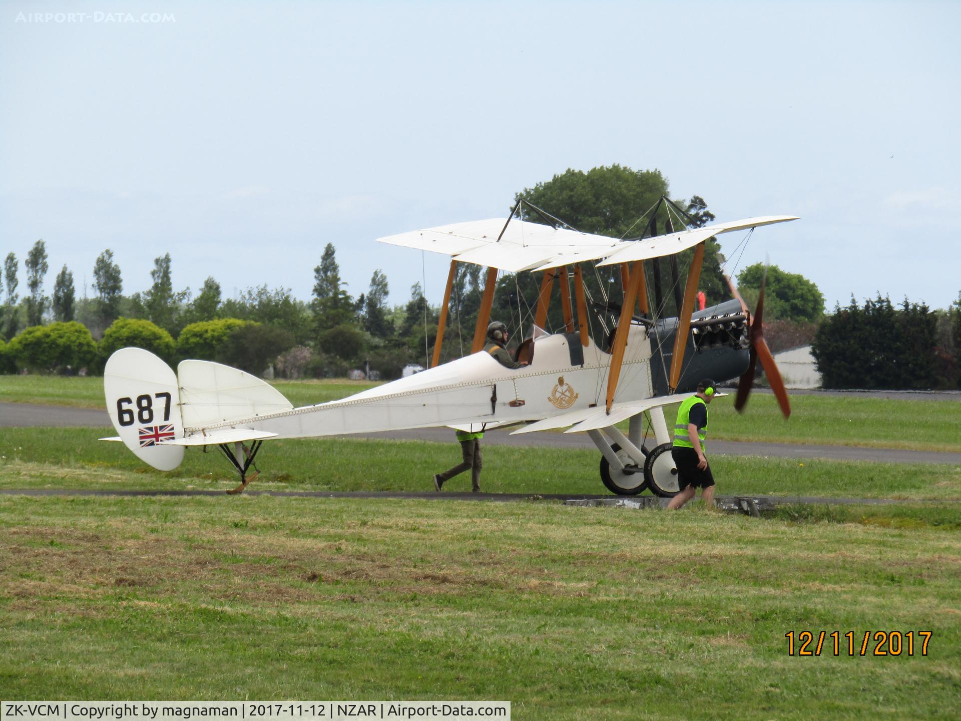 ZK-VCM, The Vintage Aviator BE2e-1 C/N 11233, being walked out for display