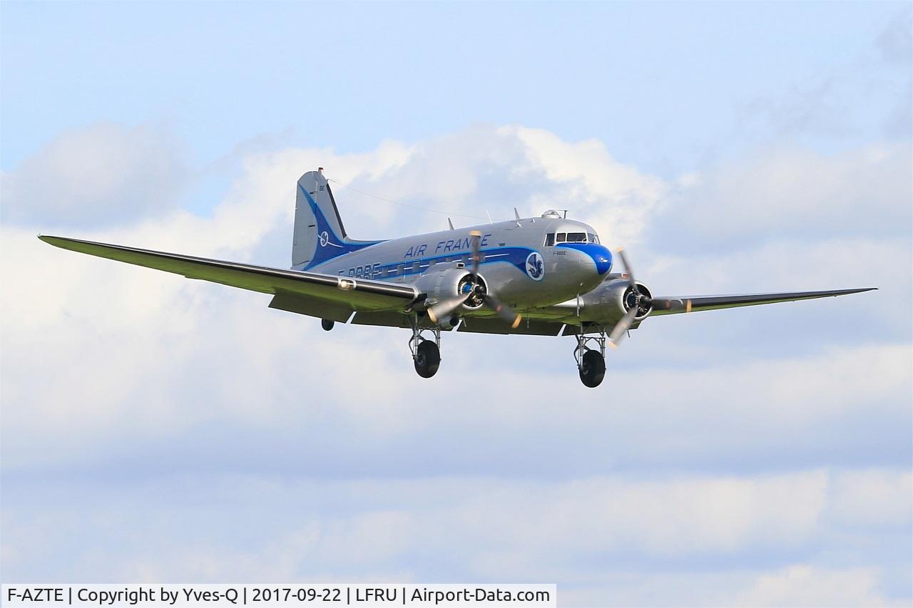 F-AZTE, 1943 Douglas C-47A-1-DL  Skytrain C/N 9172, Douglas C-47A Skytrain, Short approach rwy 23, Morlaix-Ploujean airport (LFRU-MXN) Air show 2017