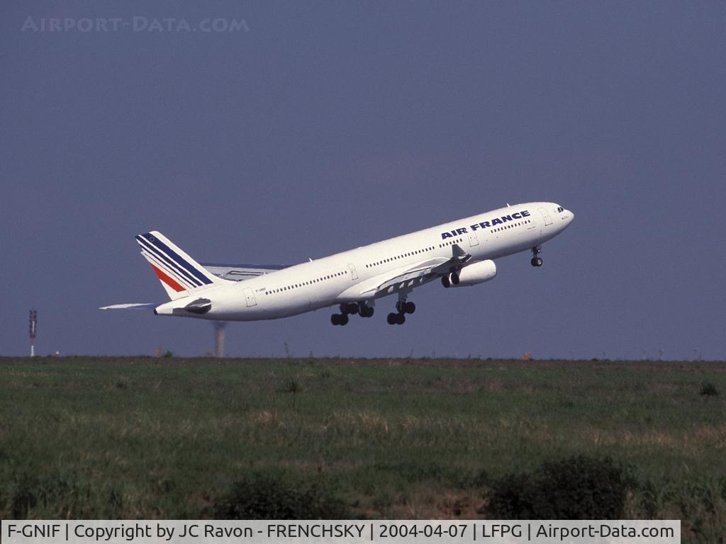F-GNIF, 1997 Airbus A340-313X C/N 168, AF take off to 