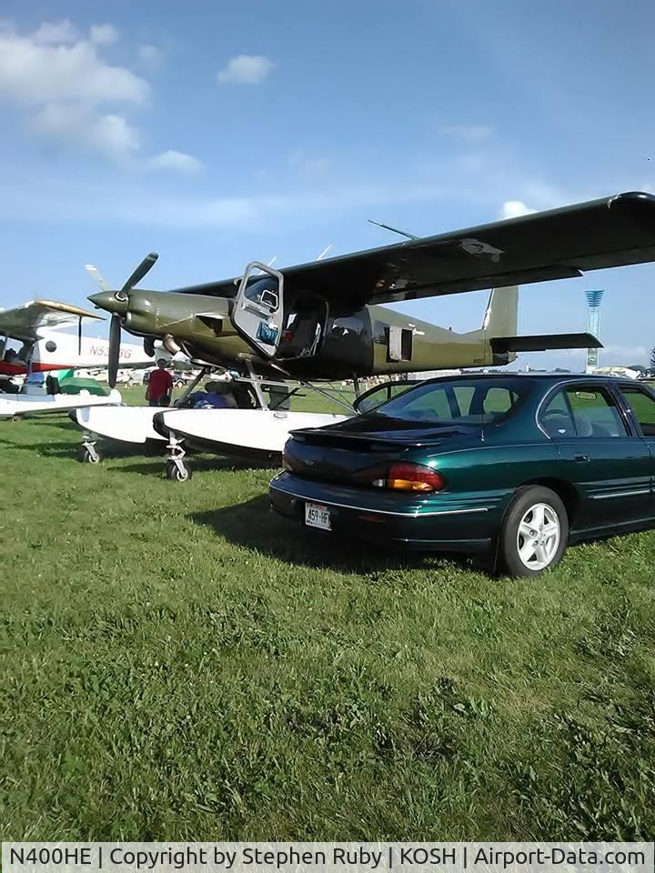 N400HE, 1985 Helio H-800 Courier C/N H-22, 1984 Helio 800 #H-22 at the Helio Gathering 2017. I assembled this event after a 3 year effort, many thanks to all who flew in. This aircraft flew 7 years with Pima County Sheriff's. Rolls Royce/Allison 250 B-17C equipped.