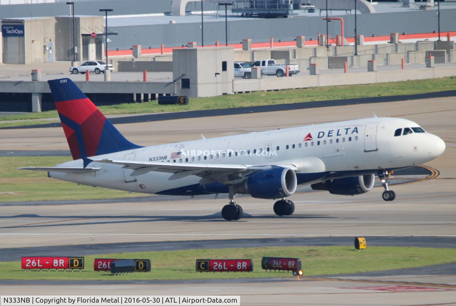 N333NB, 2001 Airbus A319-114 C/N 1582, Delta