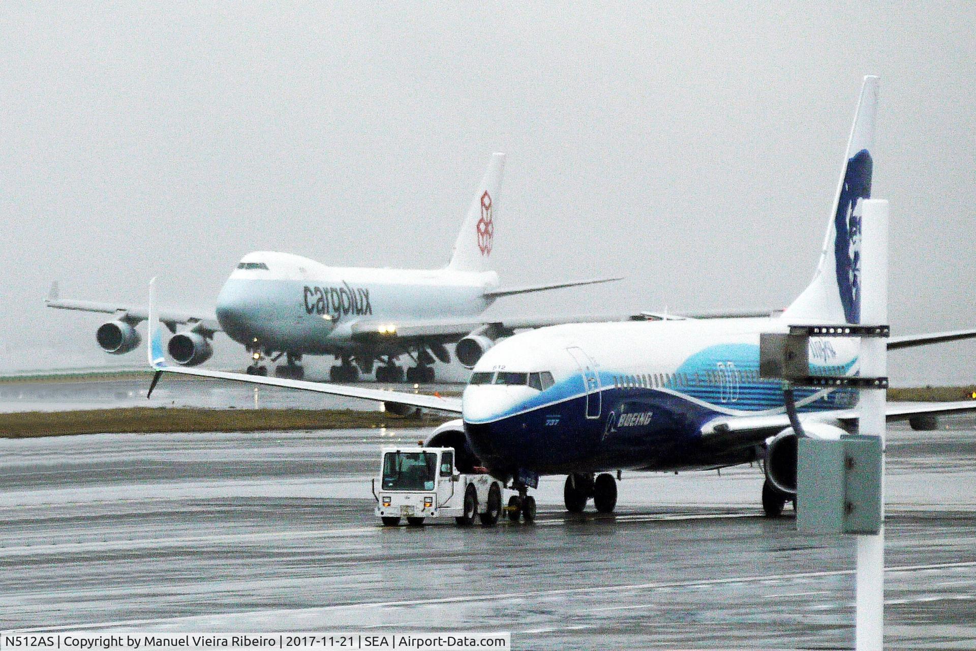 N512AS, 2008 Boeing 737-890 C/N 39043, With LX-ICL at SeaTac
