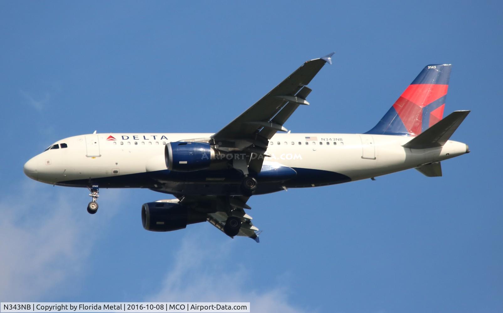 N343NB, 2002 Airbus A319-114 C/N 1752, Delta
