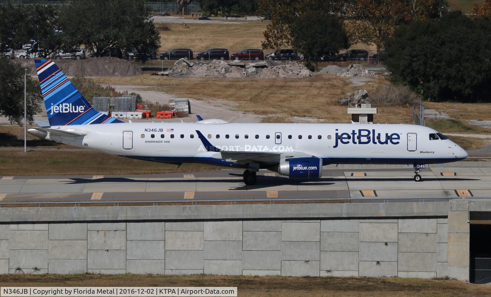 N346JB, 2012 Embraer ERJ-190-100 IGW 190AR C/N 19000504, Jet Blue