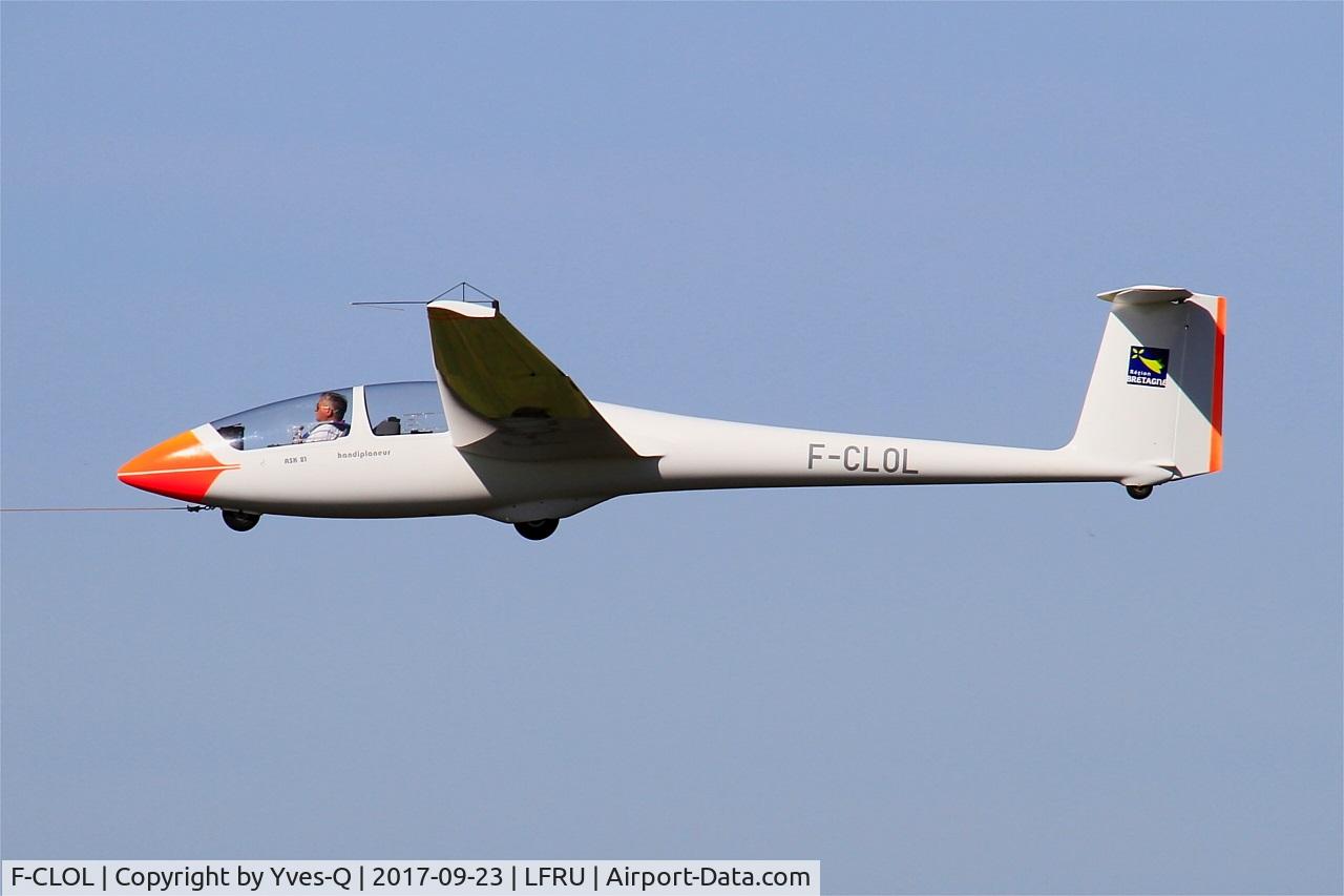 F-CLOL, 2012 Schleicher ASK-21 C/N 21517, Schleicher ASK 21, Towing rwy 23, Morlaix-Ploujean airport (LFRU-MXN) Air show 2017