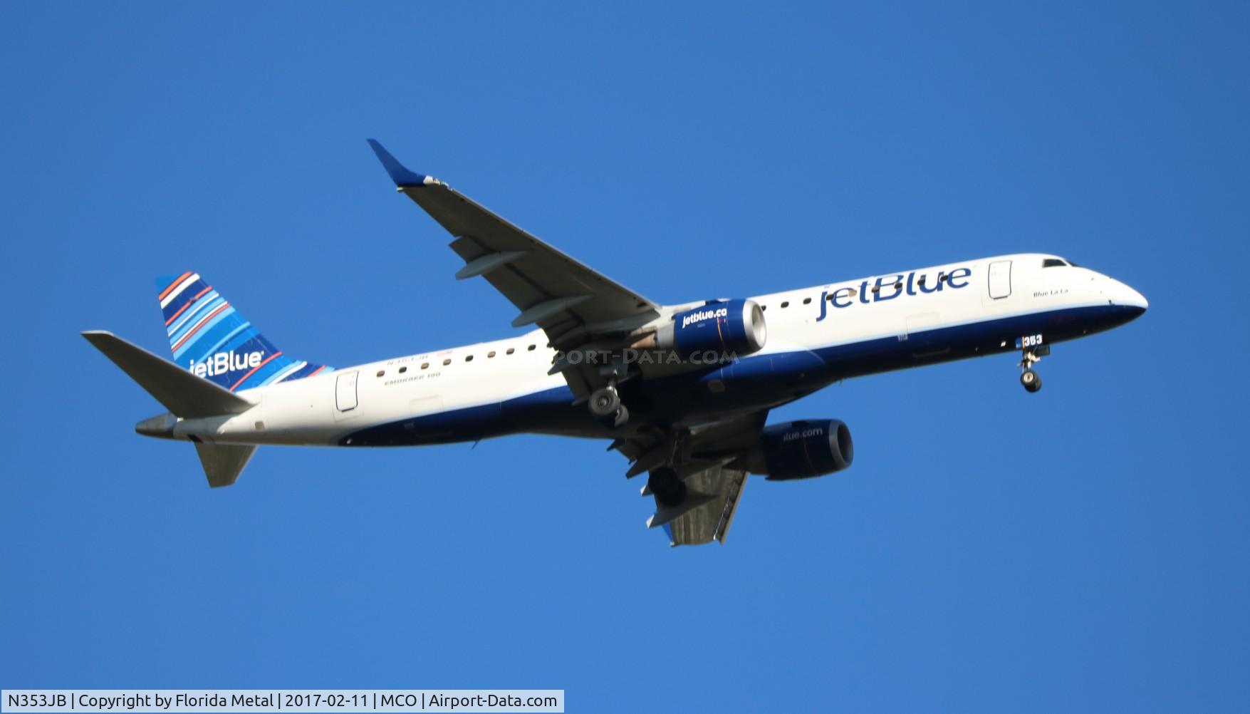 N353JB, 2012 Embraer 190AR (ERJ-190-100IGW) C/N 19000576, Jet Blue