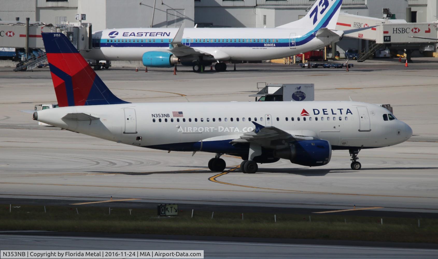 N353NB, 2002 Airbus A319-114 C/N 1828, Delta