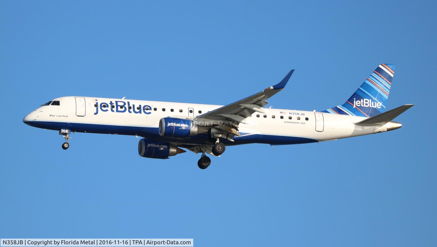 N358JB, 2013 Embraer 190AR (ERJ-190-100IGW) C/N 19000618, Jet Blue