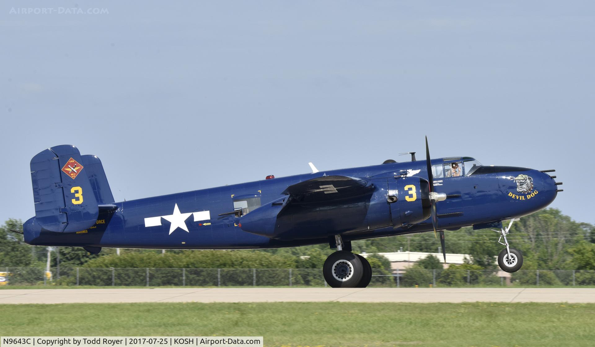 N9643C, 1944 North American B-25J Mitchell Mitchell C/N 108-47512, Airventure 2017