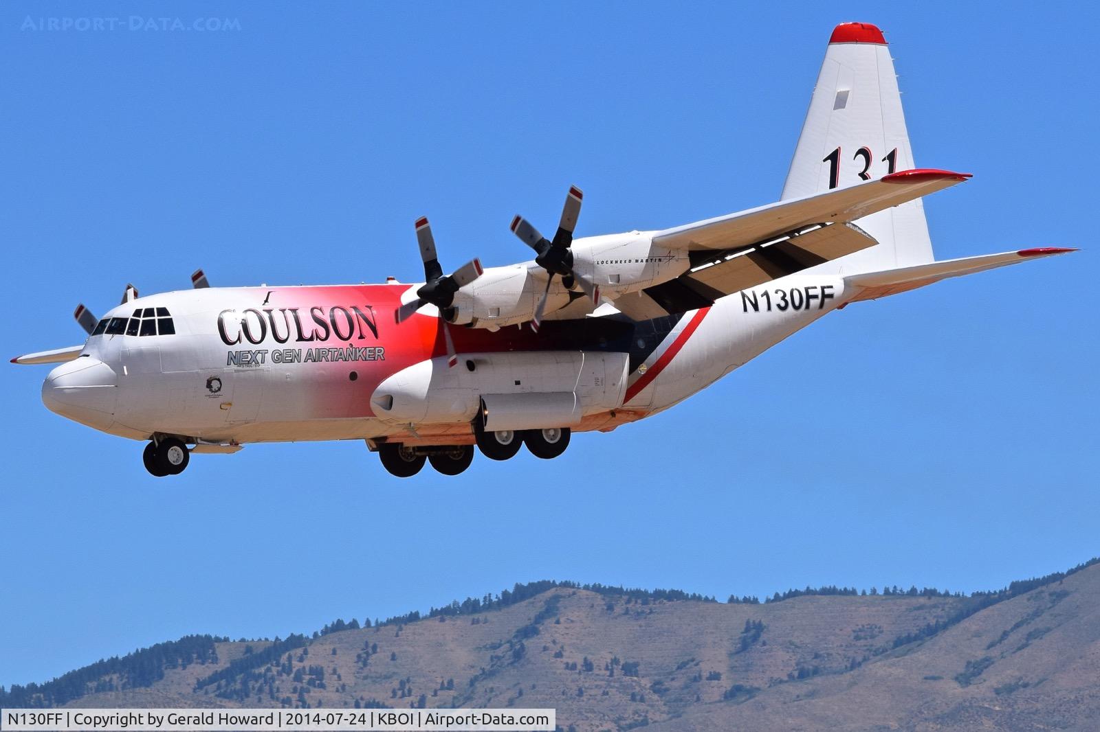 N130FF, 1980 Lockheed EC-130Q Hercules C/N 382-4901, Approach to RWY 28L.