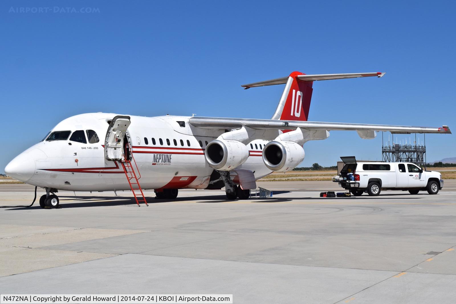 N472NA, 1989 British Aerospace BAe.146-200A C/N E2138, Parked on the south GA ramp.