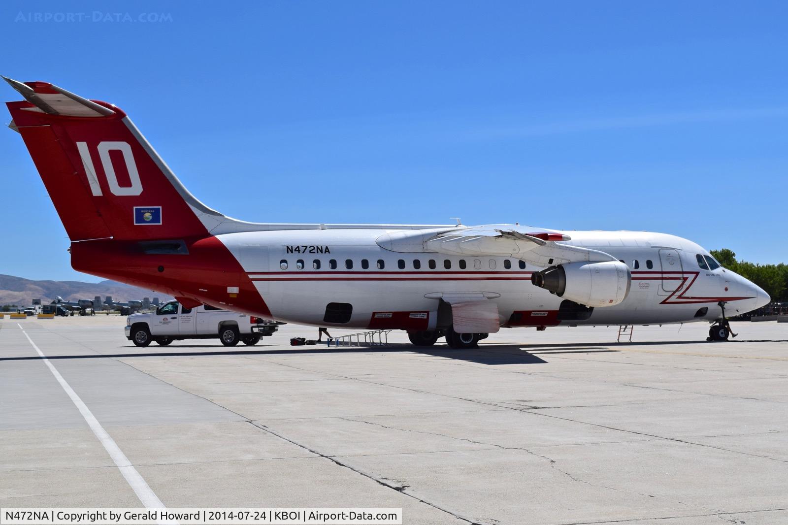 N472NA, 1989 British Aerospace BAe.146-200A C/N E2138, Parked on the sough GA ramp.