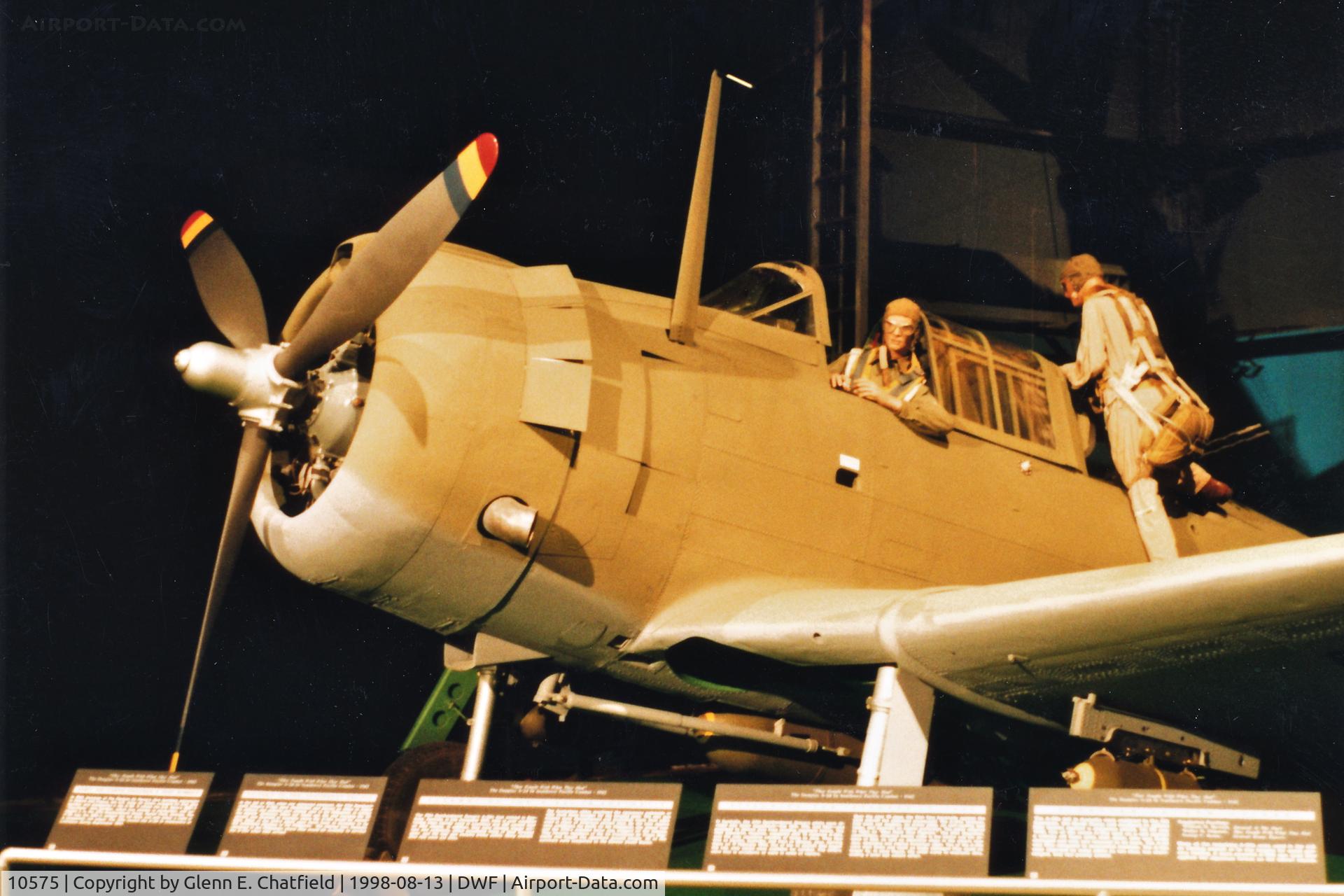 10575, Douglas SBD-4 Dauntless C/N 2565, SBD-4 marked as A-24 41-15786 which crash-landed in Java in 1942. This plane was at the NMUSAF from 1996 until 2004. It was recovered from Lake Michigan in 1991