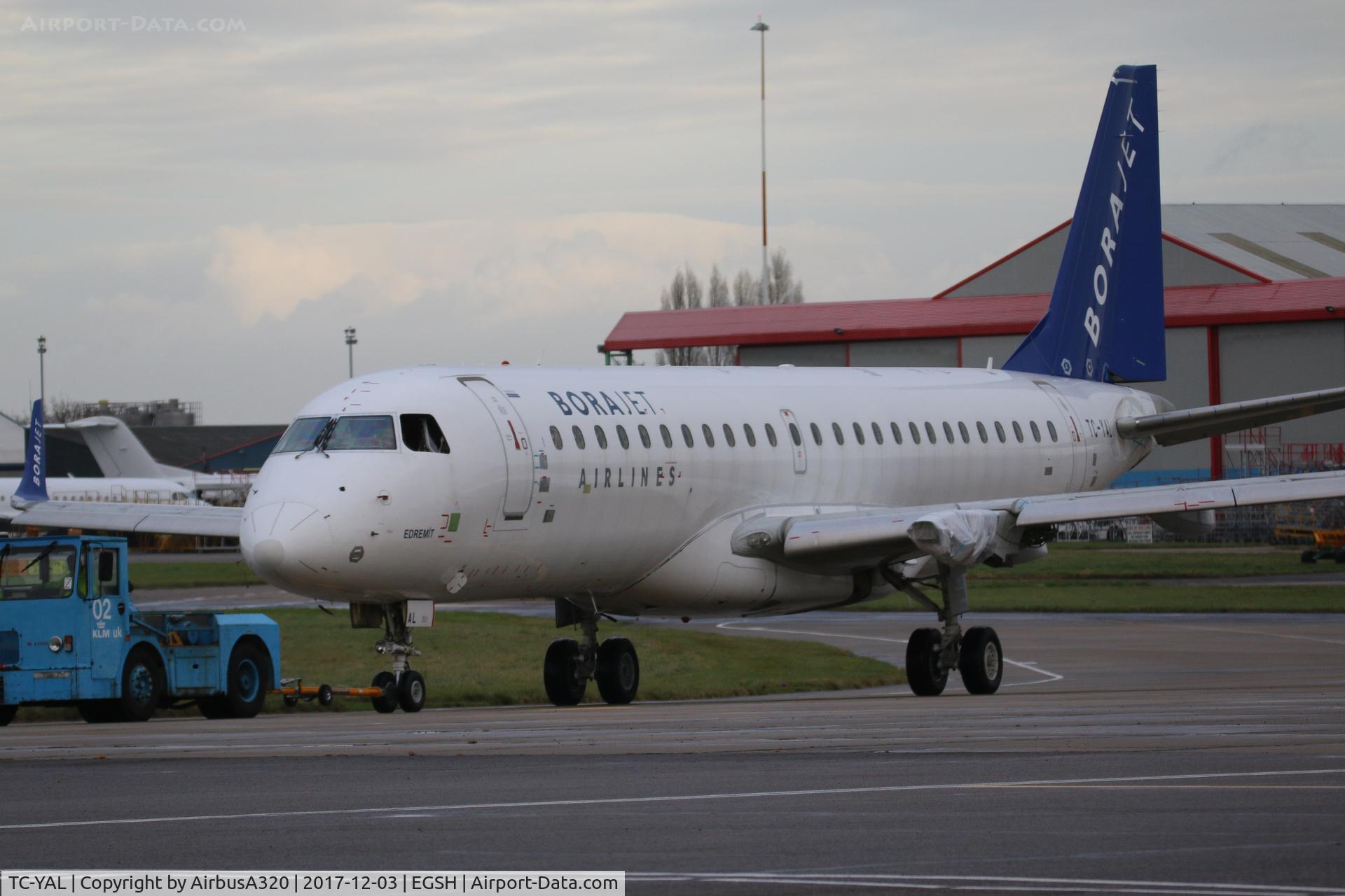TC-YAL, 2008 Embraer 190LR (ERJ-190-100LR) C/N 19000227, Since arriving in October 2016 this has slowly been loosing parts, and it seems very unlikely to fly out again
Previously operated by Turkish operator Borajett who have since ceased operations