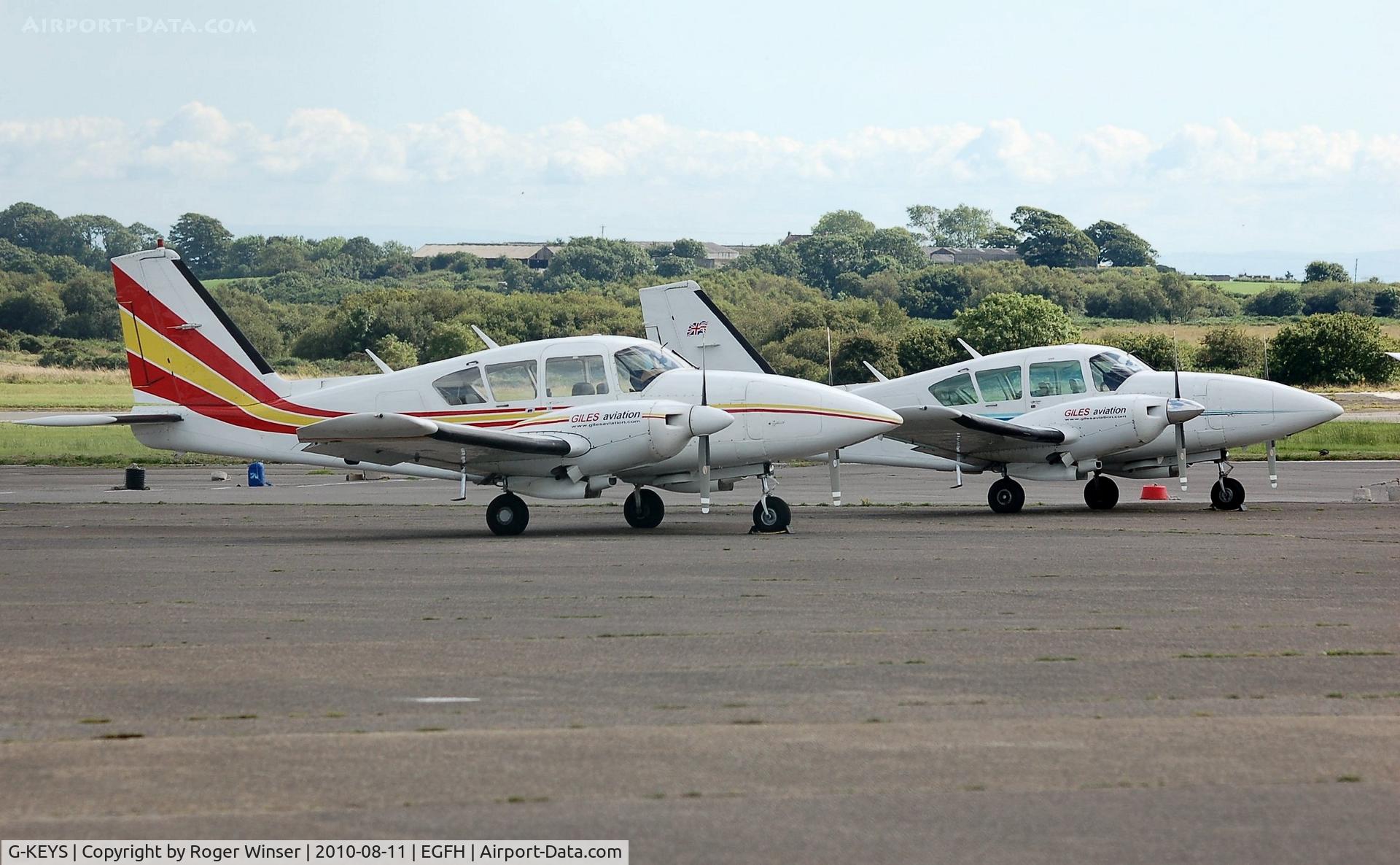 G-KEYS, 1978 Piper PA-23-250 Aztec F C/N 27-7854052, Visiting Piper Aztec aircraft G-KEYS and G-BMFD operated by Giles Aviation.