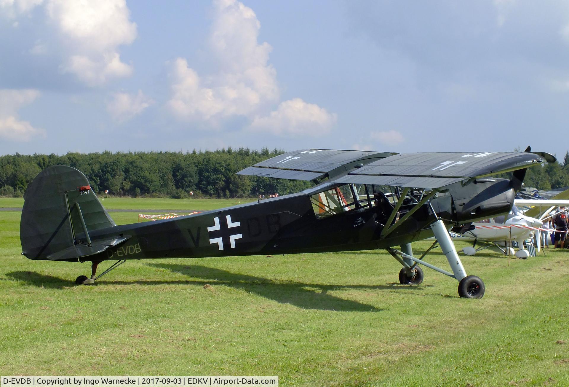 D-EVDB, 1945 Morane-Saulnier MS-505 Criquet C/N 269, Fieseler Fi 156C-7 Storch (originally MS.505 Criquet) at the Dahlemer Binz 60th jubilee airfield display