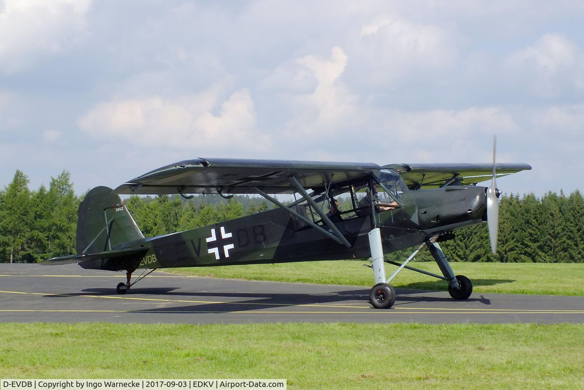 D-EVDB, 1945 Morane-Saulnier MS-505 Criquet C/N 269, Fieseler Fi 156C-7 Storch (originally MS.505 Criquet) at the Dahlemer Binz 60th jubilee airfield display