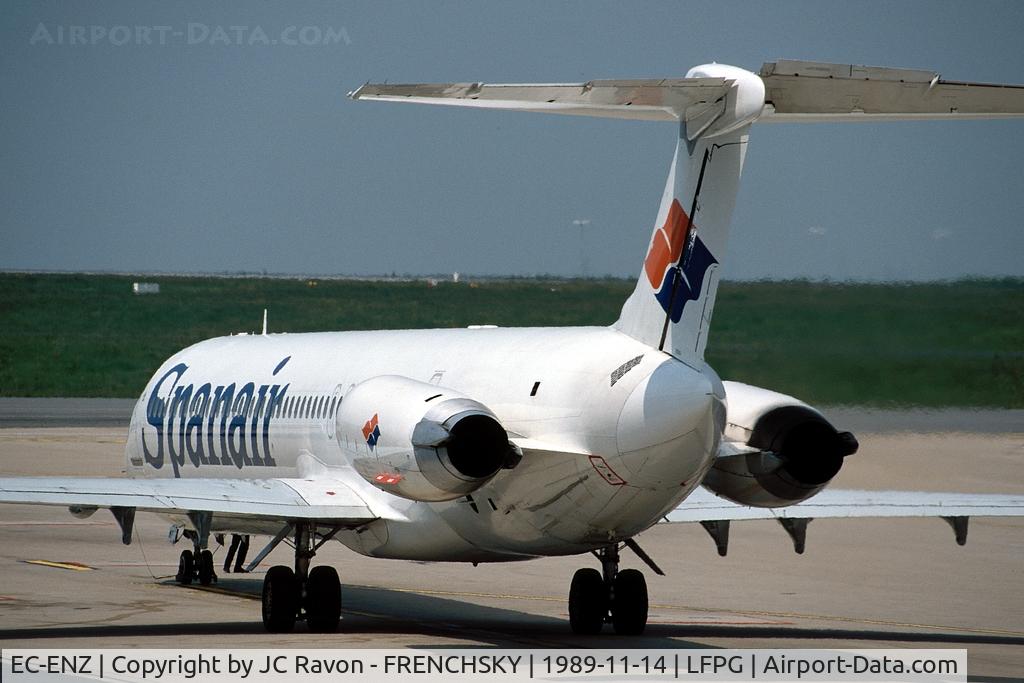 EC-ENZ, 1975 Douglas DC-9-51 C/N 47656, SPANAIR departure to Barcelona at CDG terminal 1