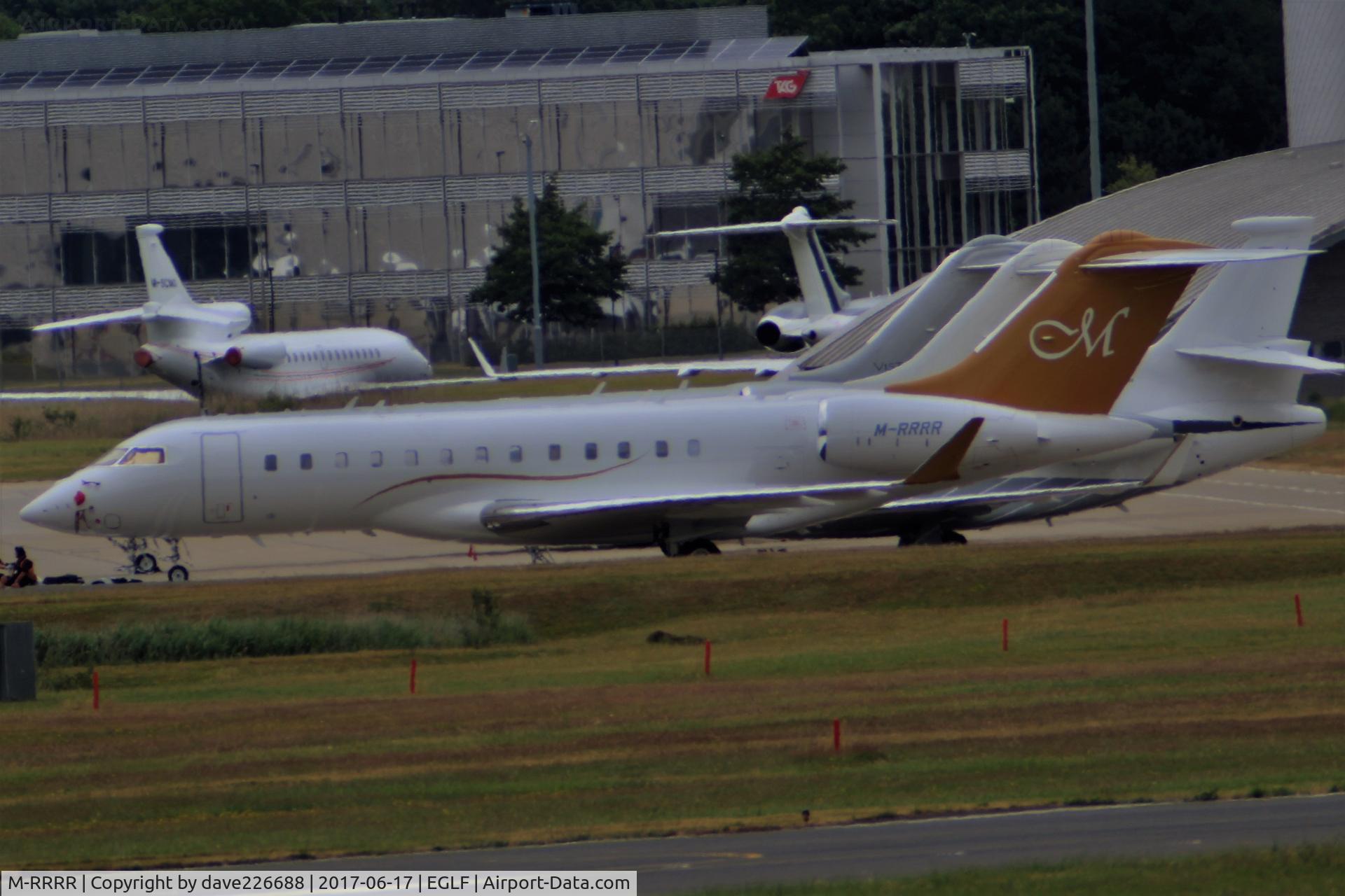 M-RRRR, 2015 Bombardier BD-700-1A11 Global 5000 C/N 9683, Vision Aviation M RRRR Global 5000 on ramp at Farnborough  Sorry about pic quality