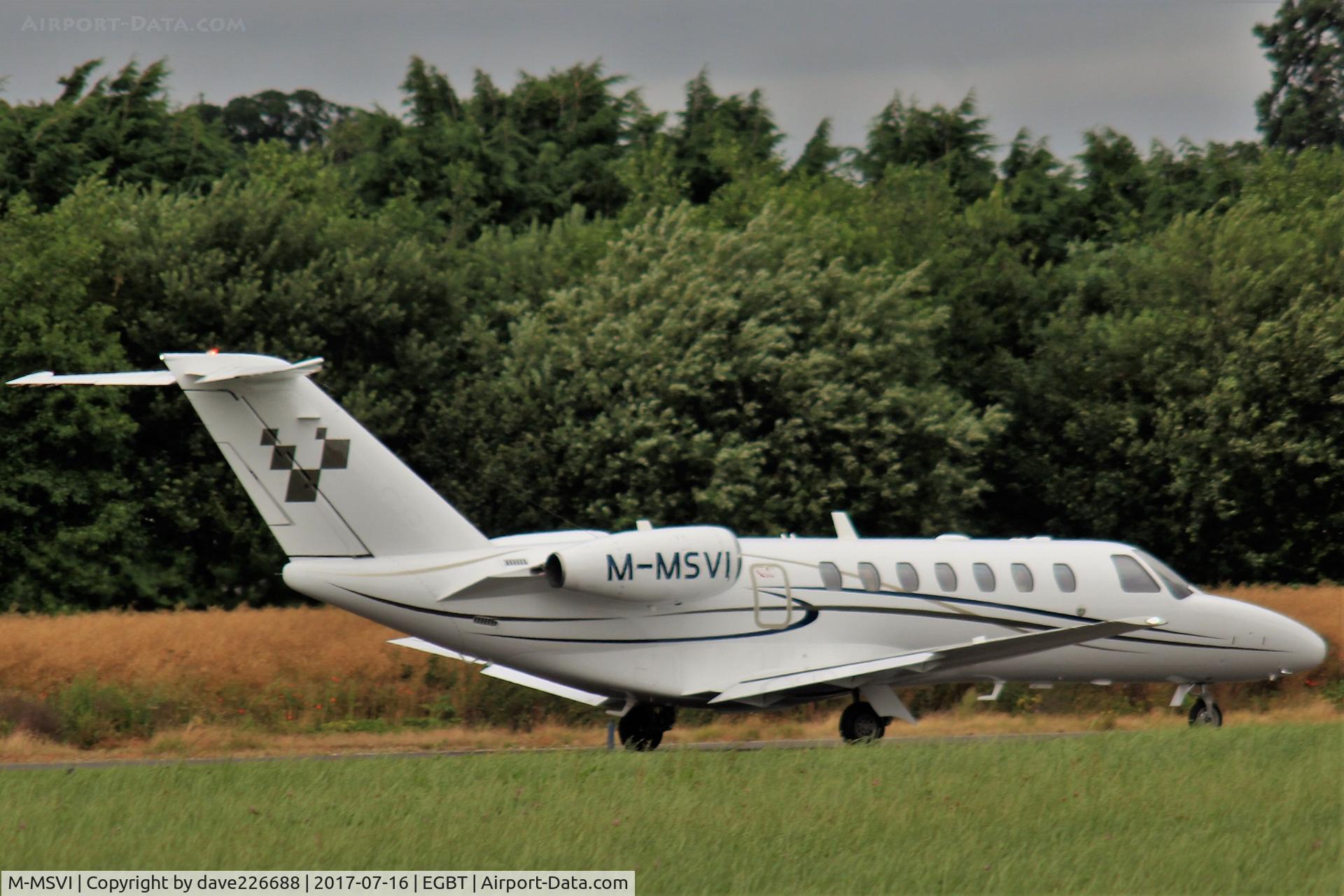 M-MSVI, 2011 Cessna 525B  CitationJet CJ3 C/N 525B-0361, Jonathan Palmers Citation departing Turweston on the British GP Sunday