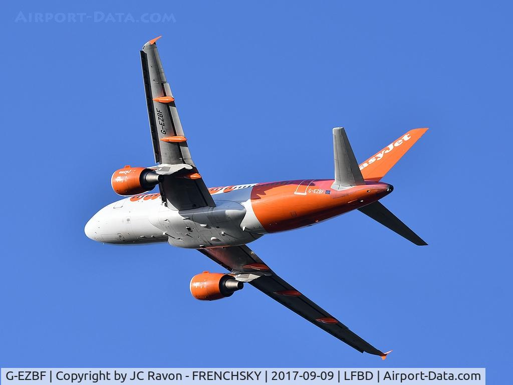 G-EZBF, 2006 Airbus A319-111 C/N 2923, after take off runway 29, turn right to Bravo Delta