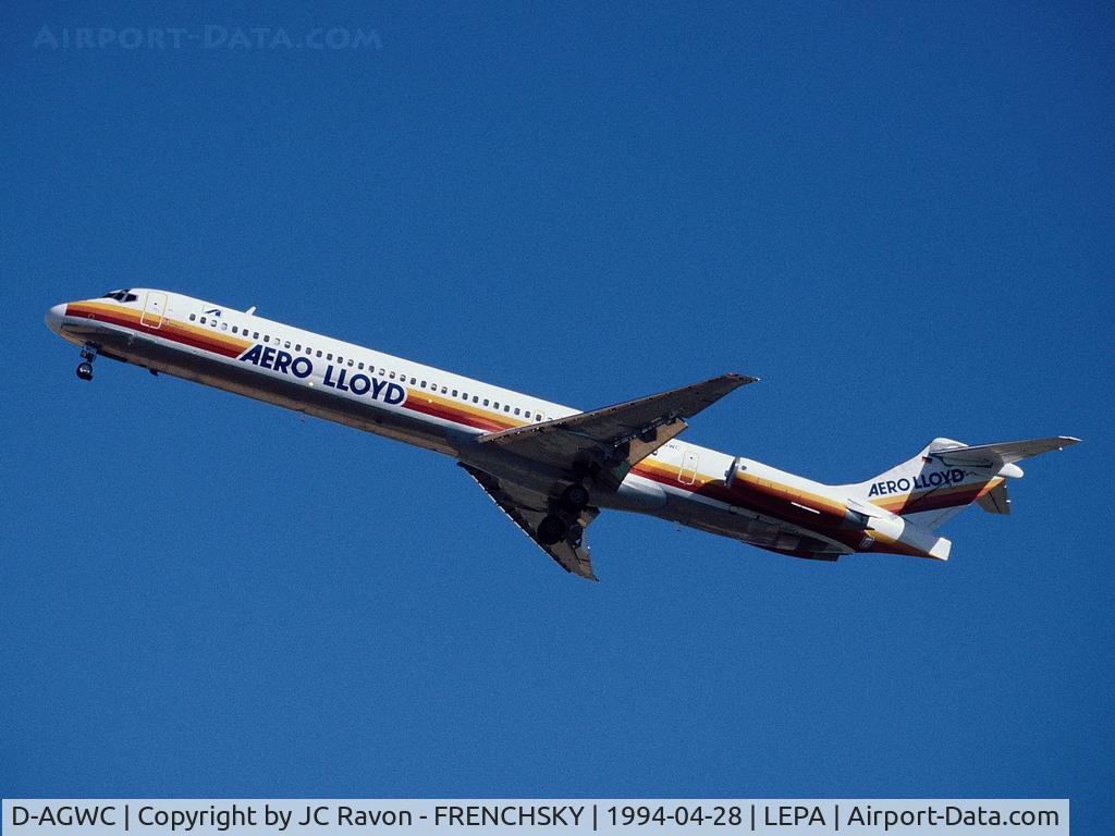 D-AGWC, 1989 McDonnell Douglas MD-83 C/N 49847, Aero Lloyd take off
