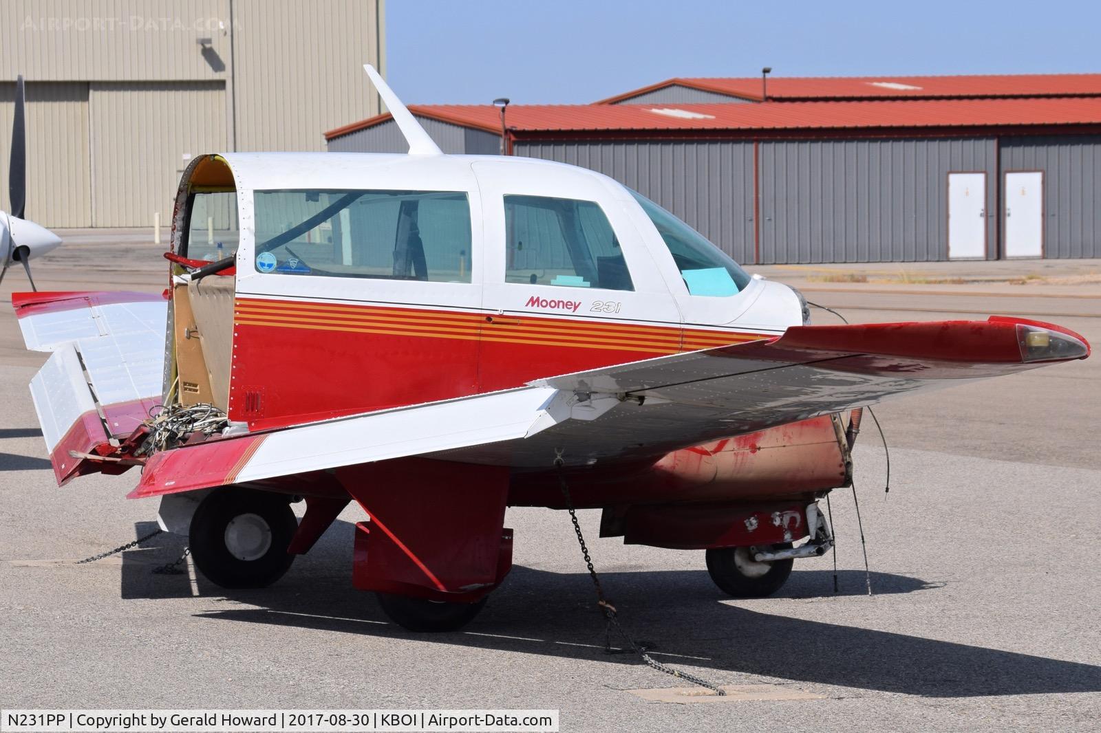 N231PP, 1980 Mooney M20K C/N 25-0342, Parked on south GA ramp. Having some serious work done on it.