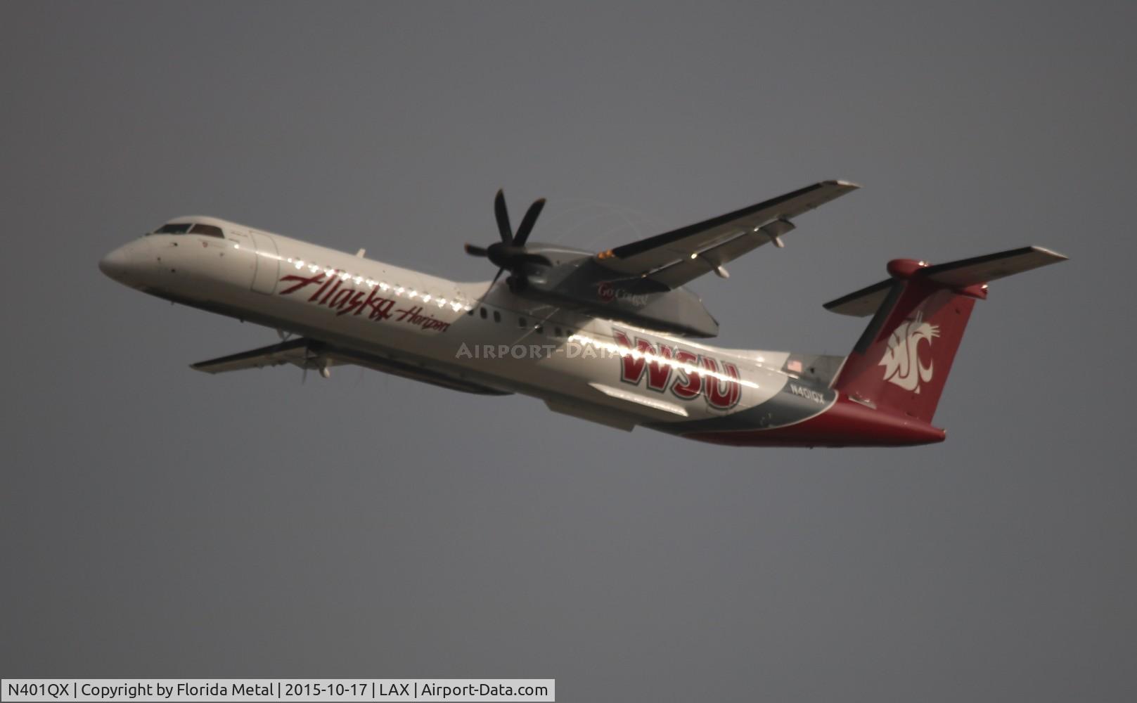 N401QX, 2001 De Havilland Canada DHC-8-402 Dash 8 C/N 4031, Alaska Airlines Washington State University colors