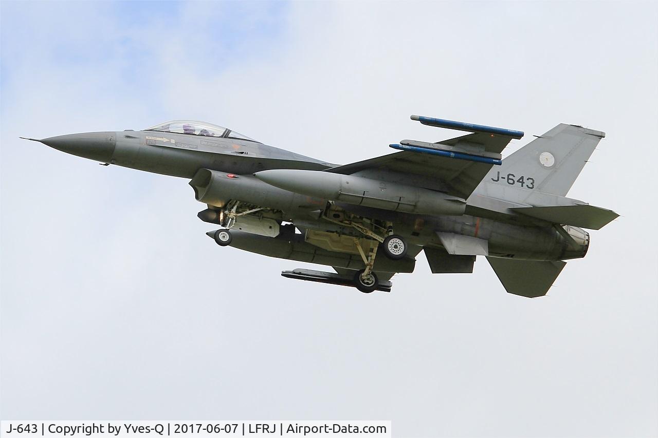 J-643, 1980 Fokker F-16AM Fighting Falcon C/N 6D-75, Fokker F-16AM Fighting Falcon, Short approach rwy 26, Landivisiau Naval Air Base (LFRJ) Tiger Meet 2017
