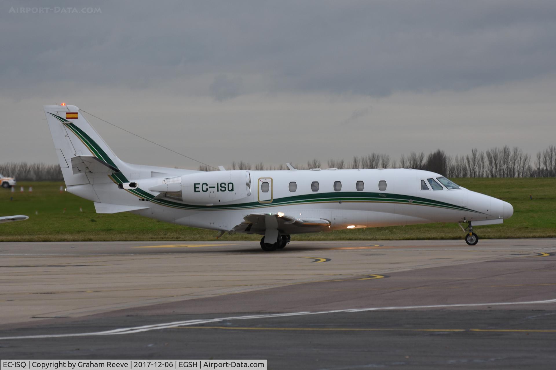 EC-ISQ, 2006 Cessna 560XL Citation Excel C/N 560-5616, Departing from Norwich.