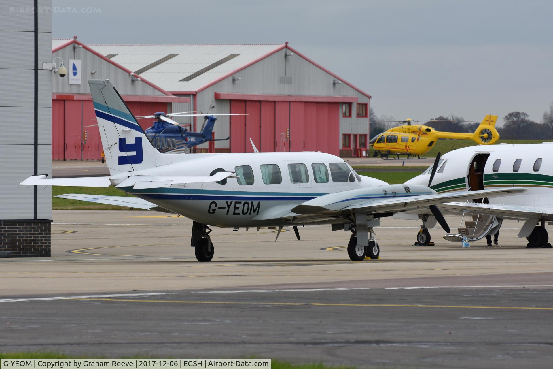 G-YEOM, 1983 Piper PA-31-350 Chieftain C/N 31-8352022, Parked at Norwich.