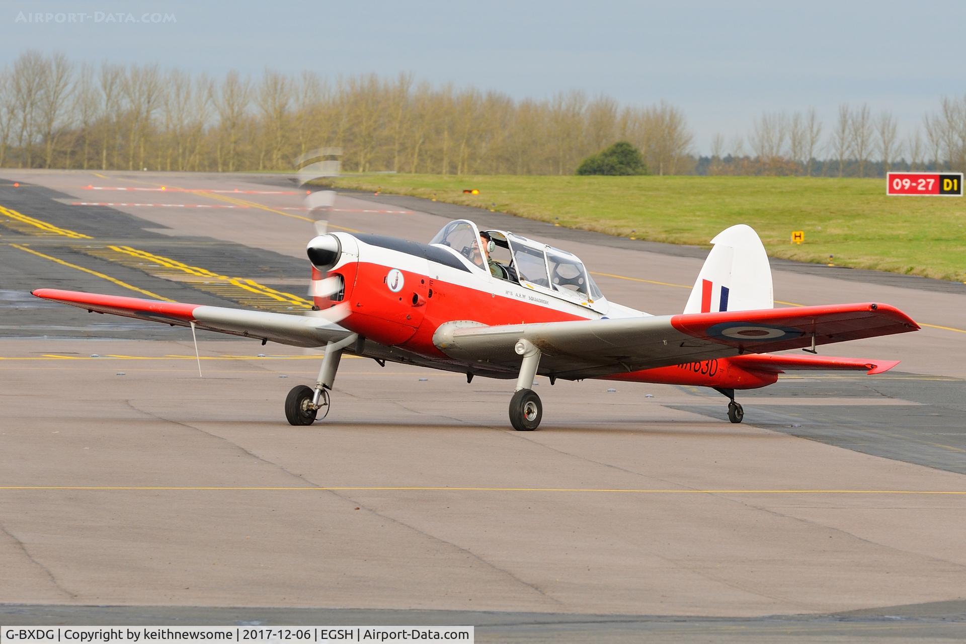 G-BXDG, 1950 De Havilland DHC-1 Chipmunk T.10 C/N C1/0644, Arriving at Norwich from Felthorpe.