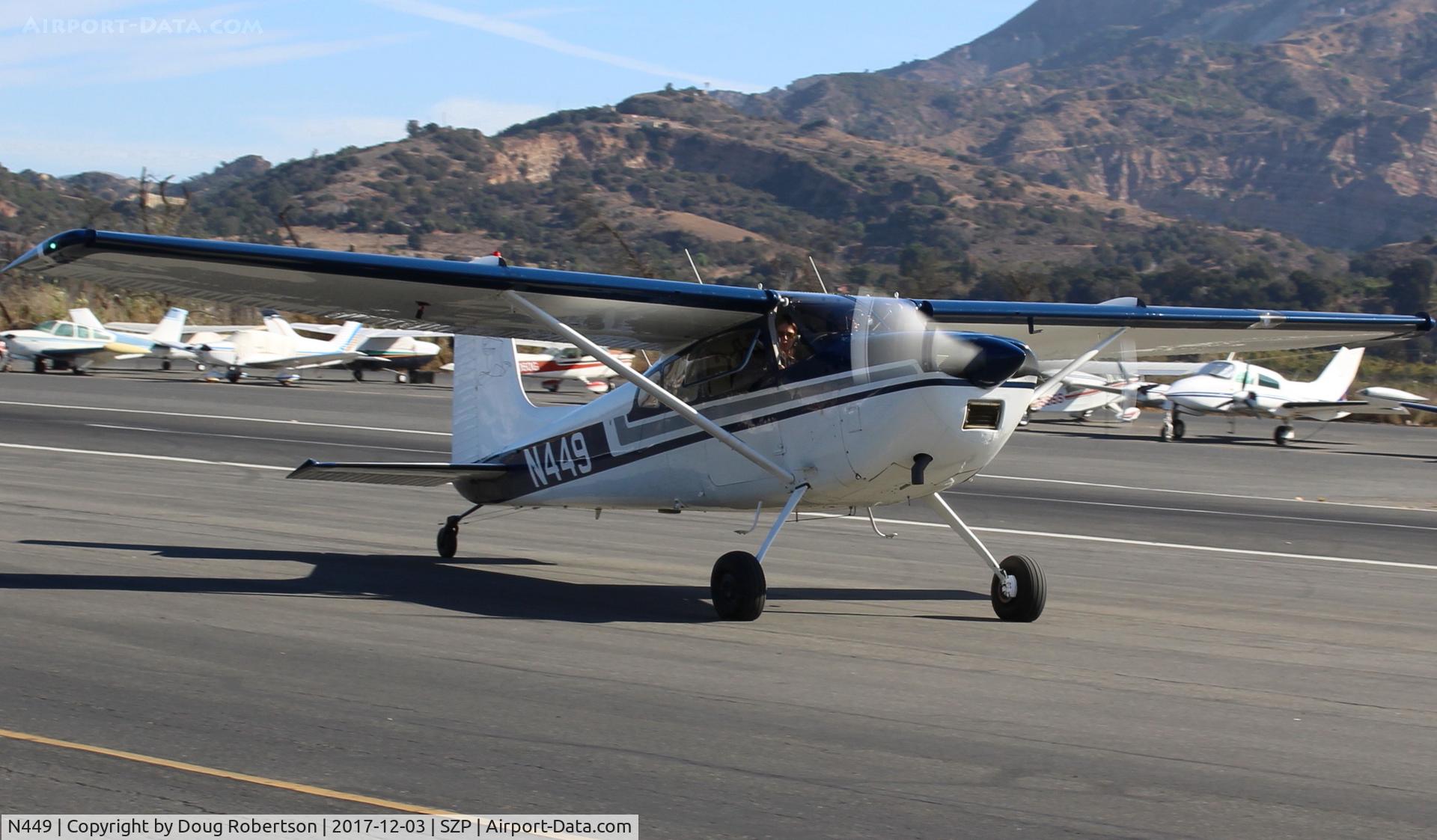 N449, 1969 Cessna 180H Skywagon C/N 18052100, 1969 Cessna 180H SKYWAGON, Continental O-470-A 225 Hp, first year of SKYWAGON production, S-turns taxi to hangar