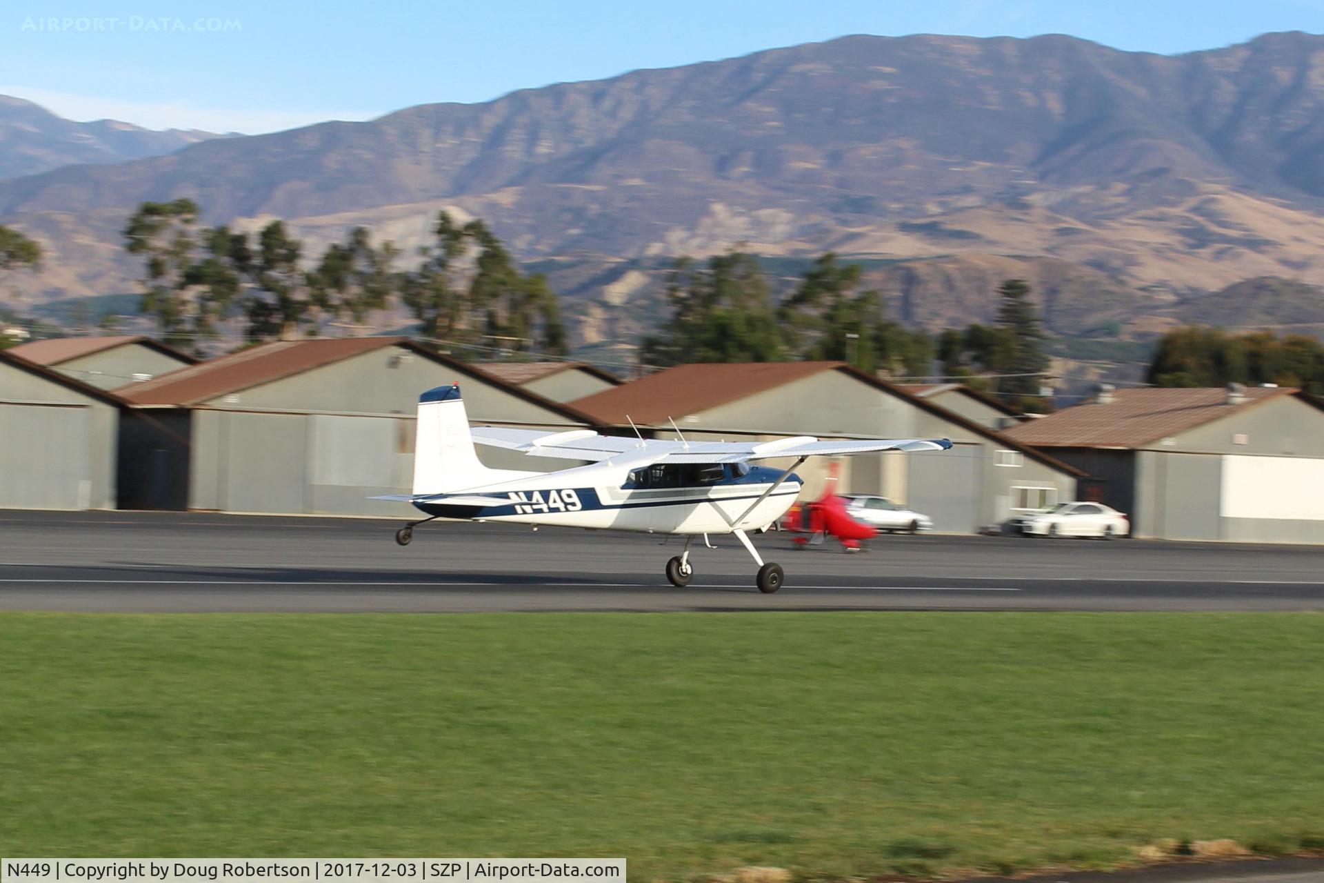 N449, 1969 Cessna 180H Skywagon C/N 18052100, 1969 Cessna 180H SKYWAGON, Continental O-470-A 225 Hp, takeoff roll Rwy 04