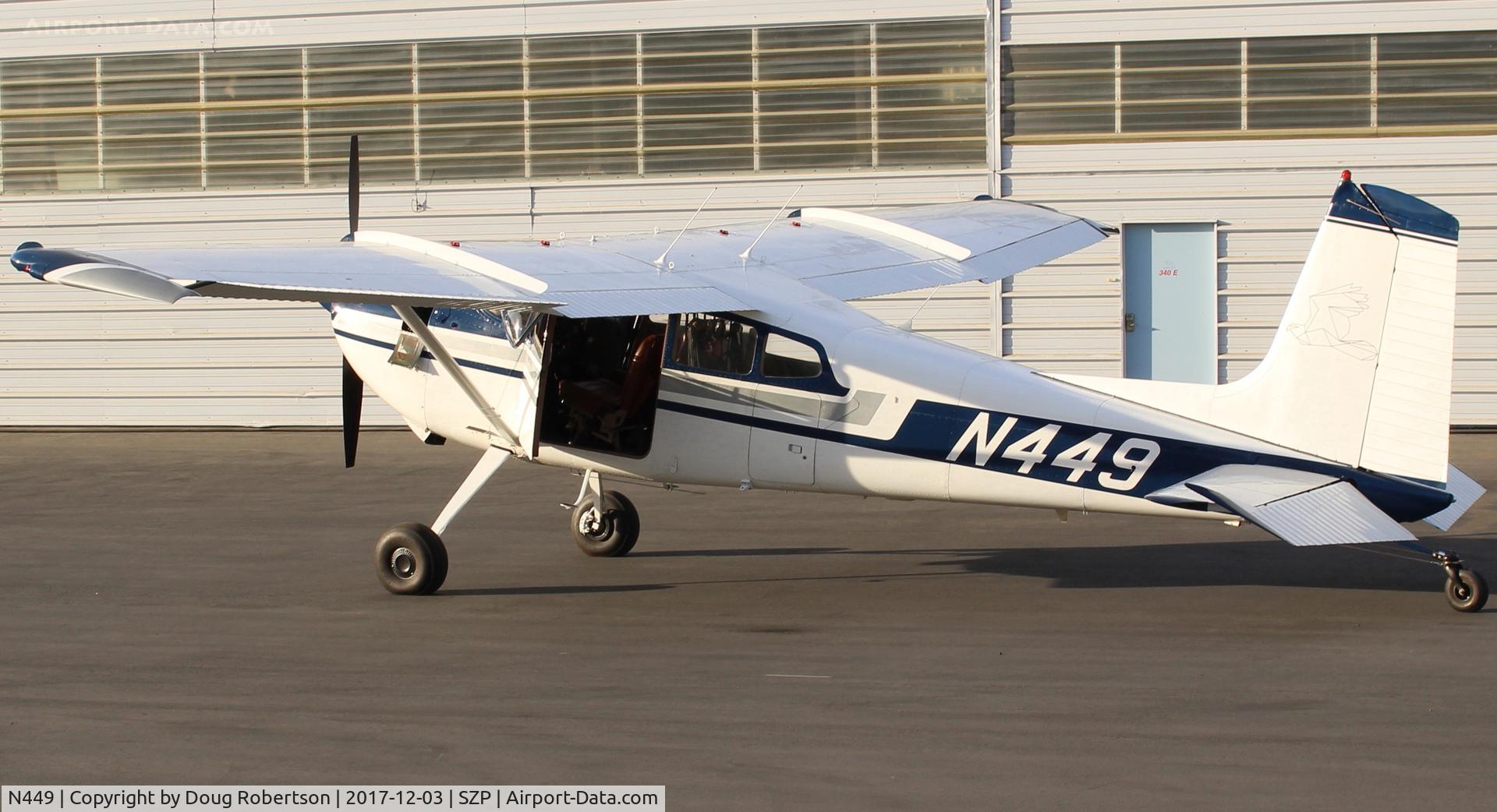 N449, 1969 Cessna 180H Skywagon C/N 18052100, 1969 Cessna 180H SKYWAGON, Continental O-470-A 225 Hp, outside its hangar.