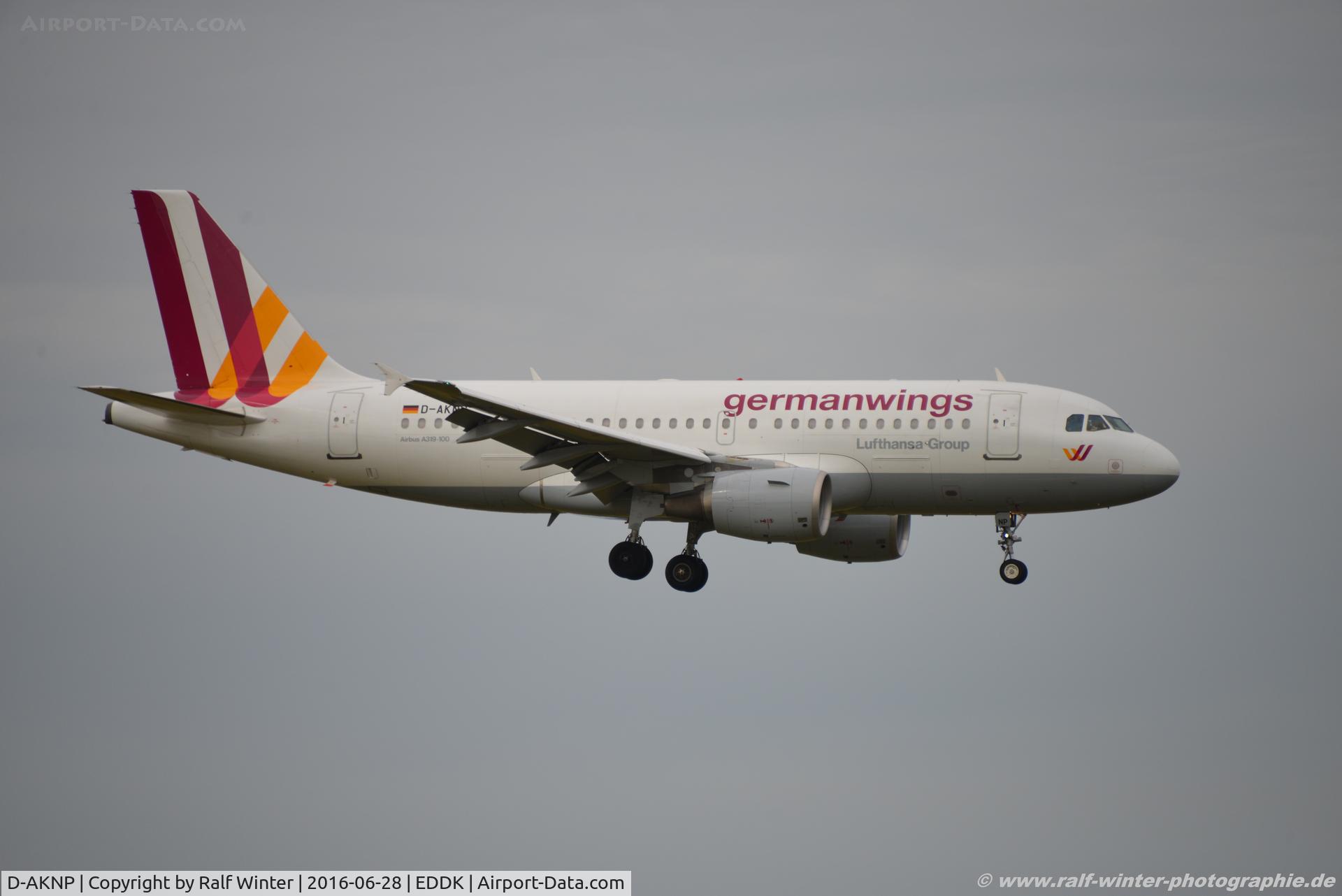 D-AKNP, 1999 Airbus A319-112 C/N 1155, Airbus A319-112 - 4U GWI Germanwings - 1155 - D-AKNP - 28.06.2016 - CGN