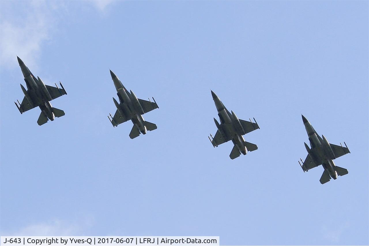 J-643, 1980 Fokker F-16AM Fighting Falcon C/N 6D-75, Fokker F-16AM Fighting Falcon, Flight over Landivisiau Naval Air Base (LFRJ) Tiger Meet 2017