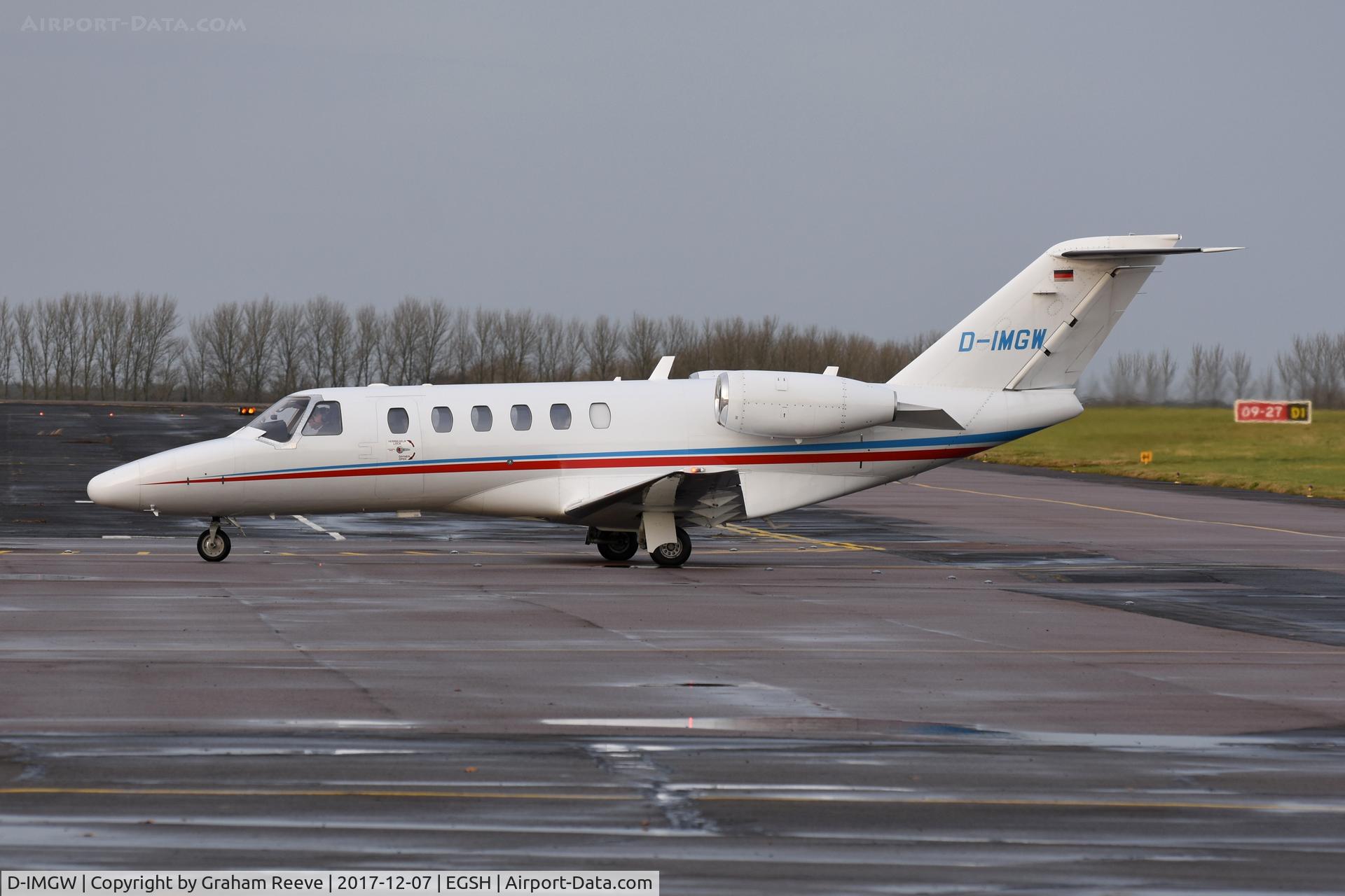 D-IMGW, 2012 Cessna 525A CitationJet CJ2+ C/N 525A-0498, Just landed at Norwich.