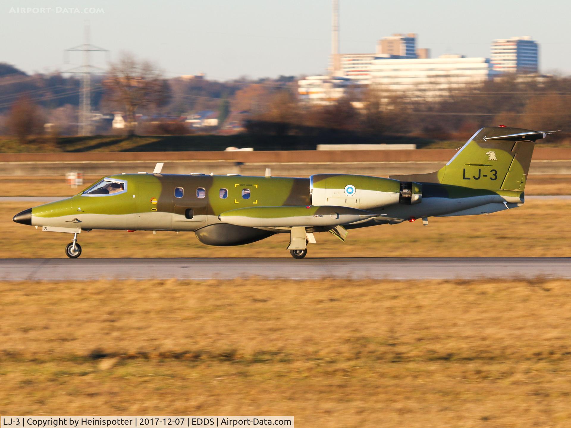 LJ-3, 1981 Gates Learjet 35A C/N 35A-470, LJ-3 at Stuttgart Airport.