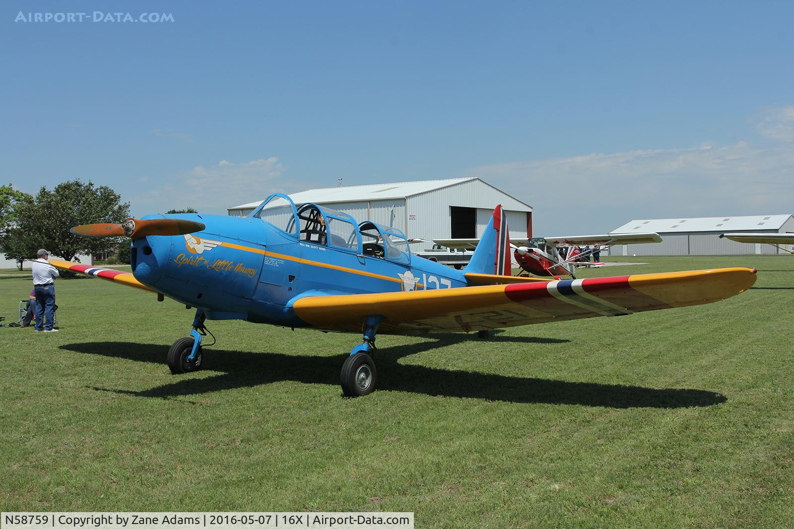 N58759, 1943 Fairchild (Fleet) PT-26A Cornell II C/N FT616, At the 2016 Propwash Fly-in