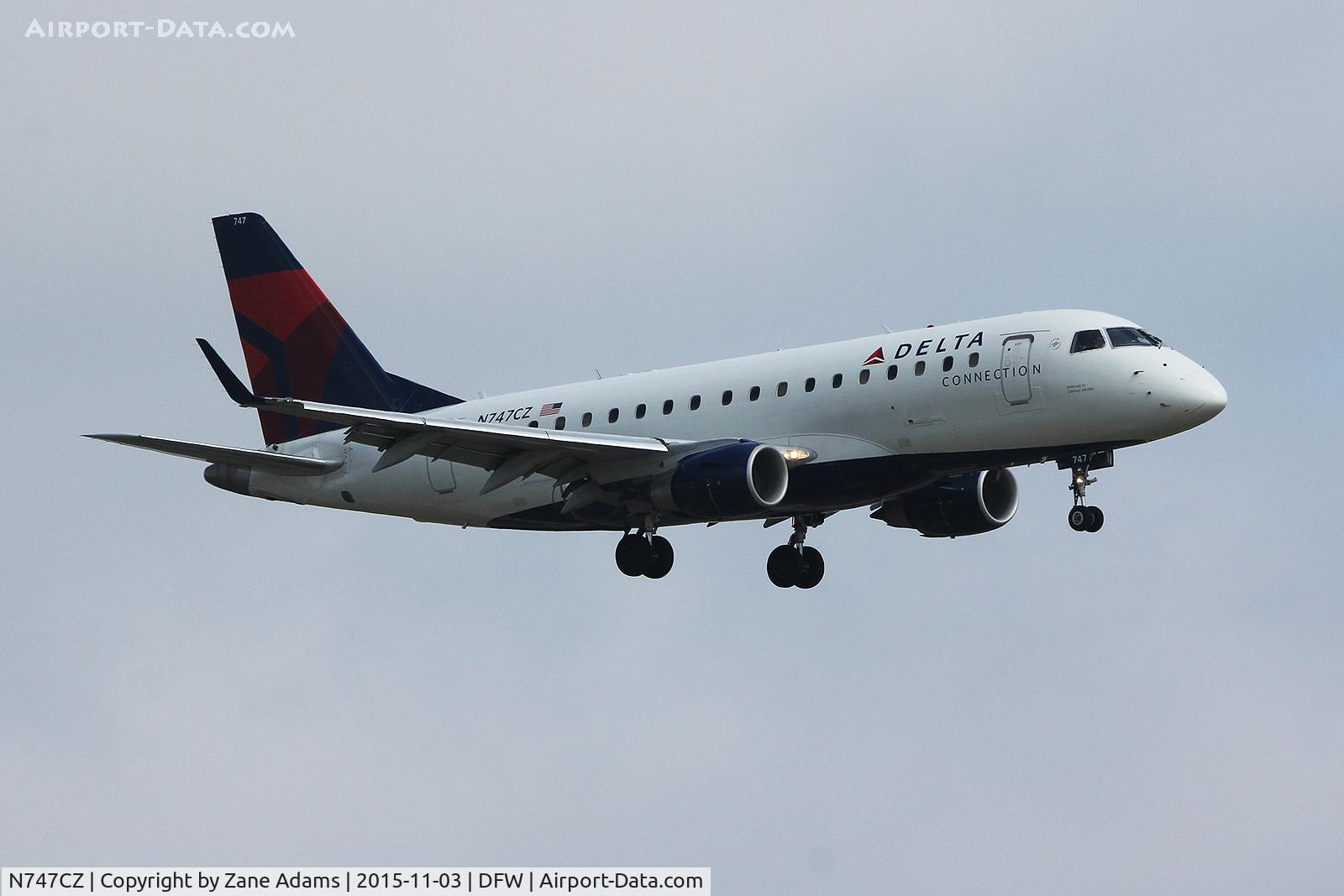 N747CZ, Embraer 170LR (ERJ-170-100LR) C/N 17000187, Arriving at DFW Airport