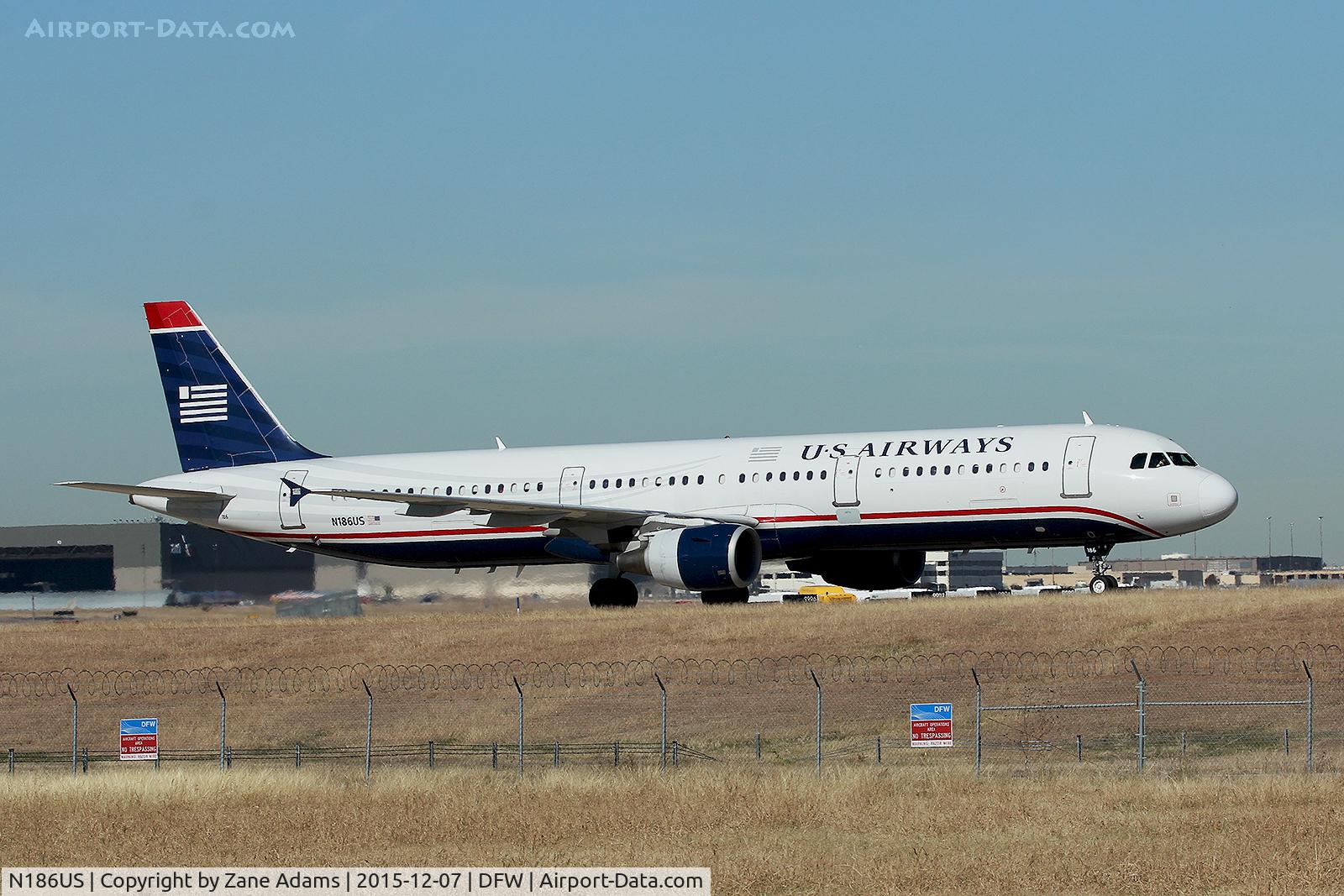 N186US, 2002 Airbus A321-211 C/N 1701, Arriving at DFW Airport