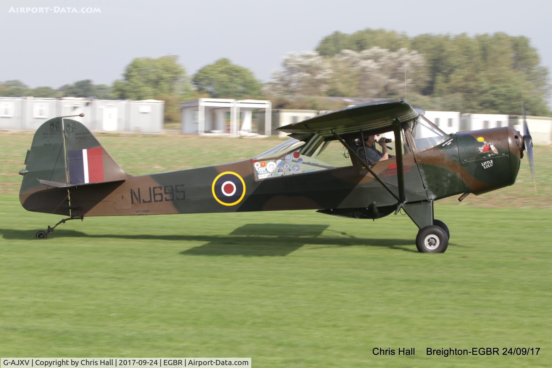 G-AJXV, 1943 Taylorcraft J Auster 5 C/N 1065, at Breighton