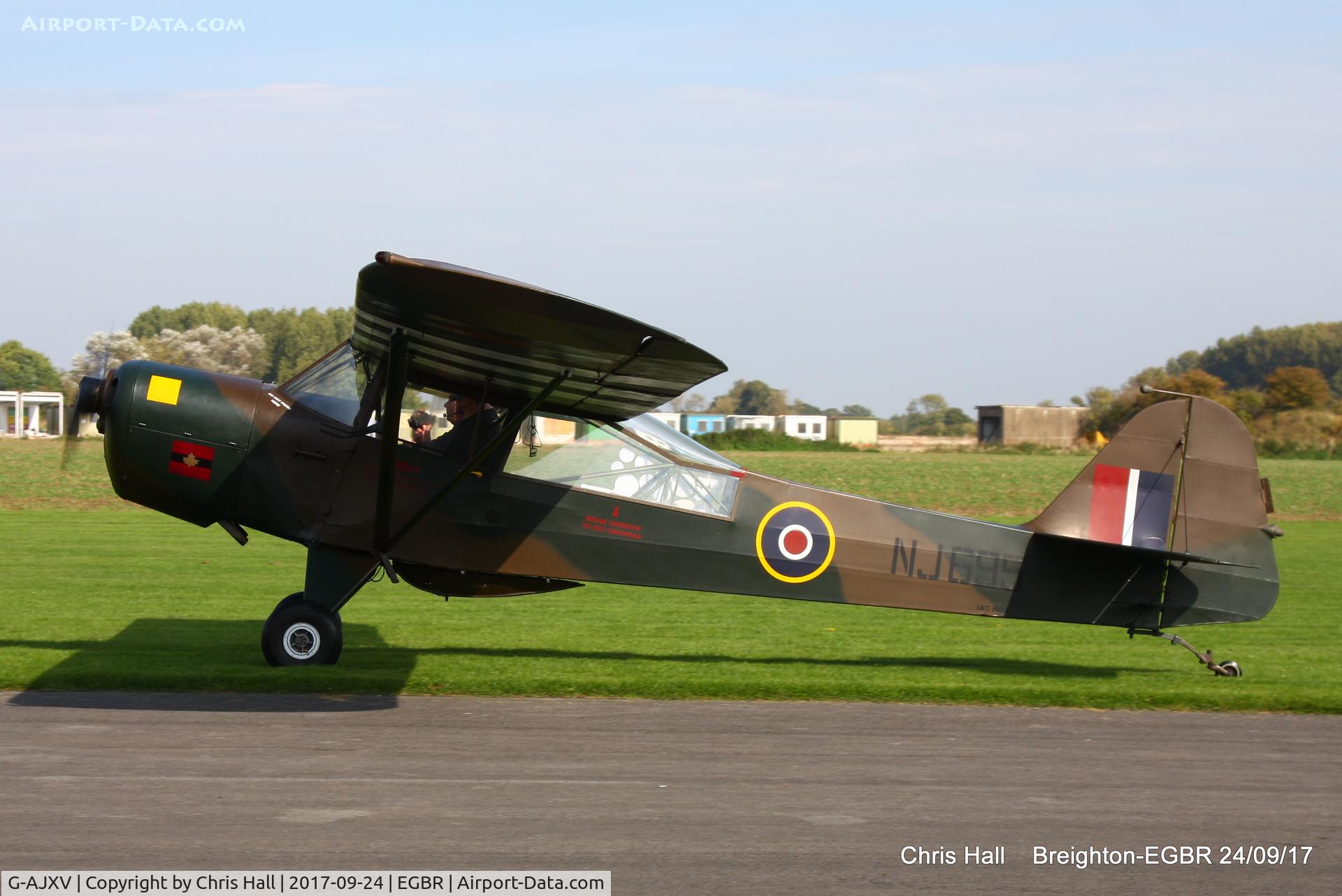 G-AJXV, 1943 Taylorcraft J Auster 5 C/N 1065, at Breighton
