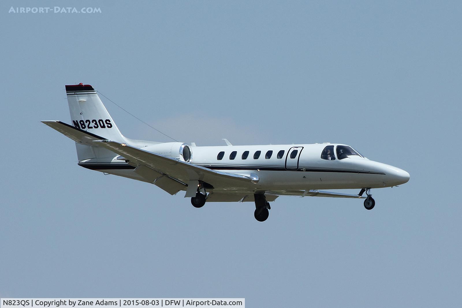 N823QS, 2008 Cessna 560 C/N 560-0794, Arriving at DFW Airport