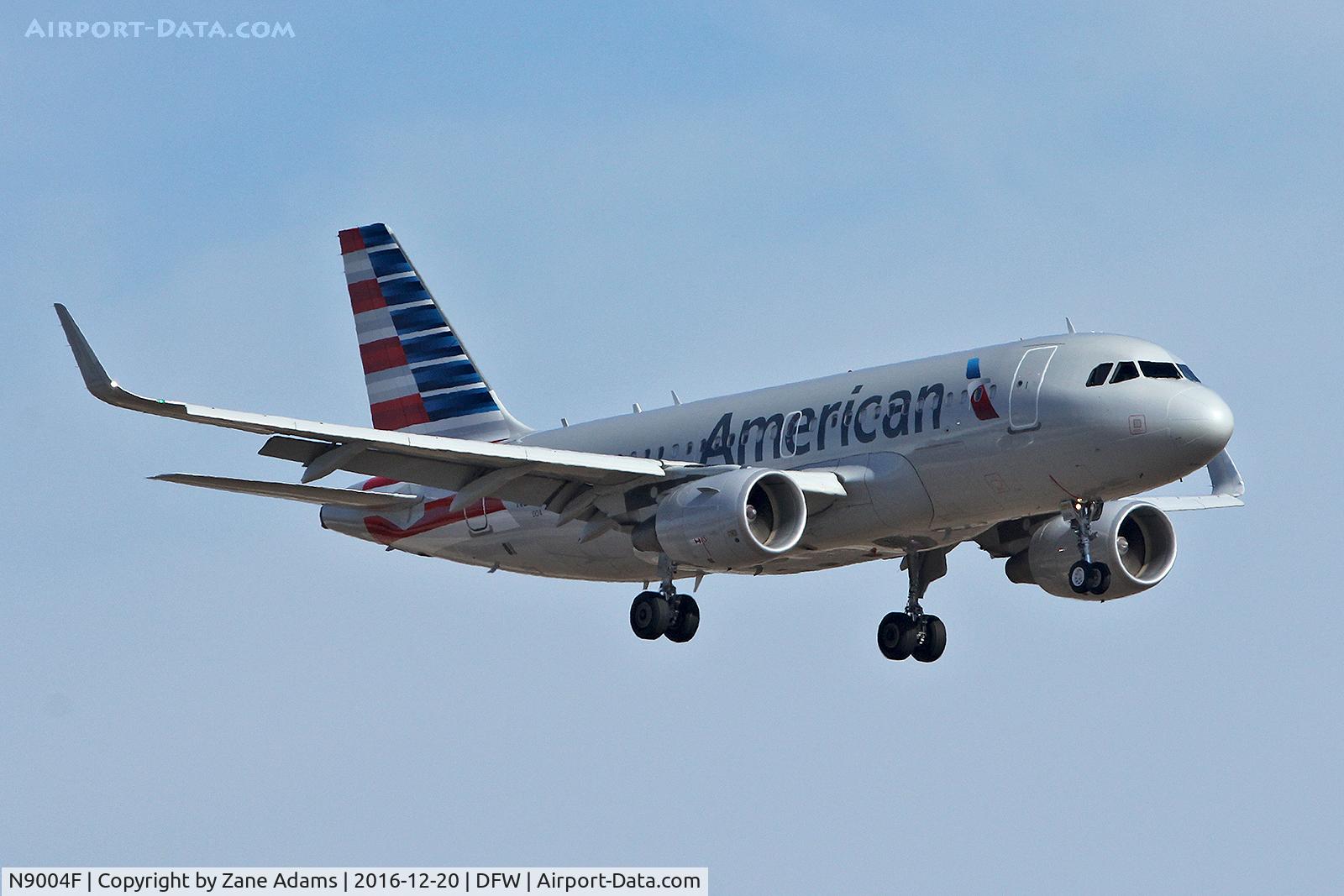 N9004F, 2013 Airbus A319-115 C/N 5745, Arriving at DFW Airport