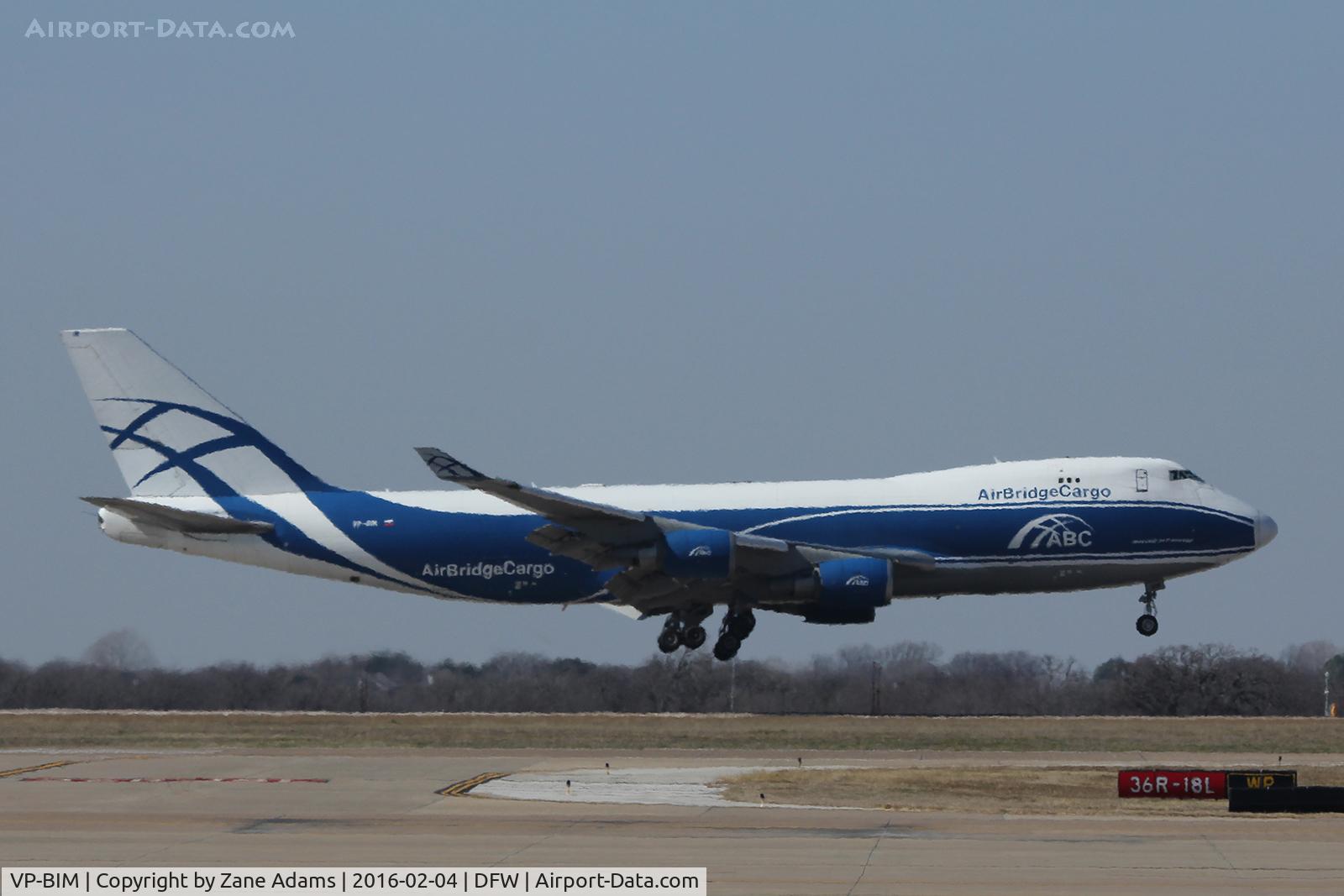 VP-BIM, 2008 Boeing 747-4HAERF C/N 35237, Arriving at DFW Airport