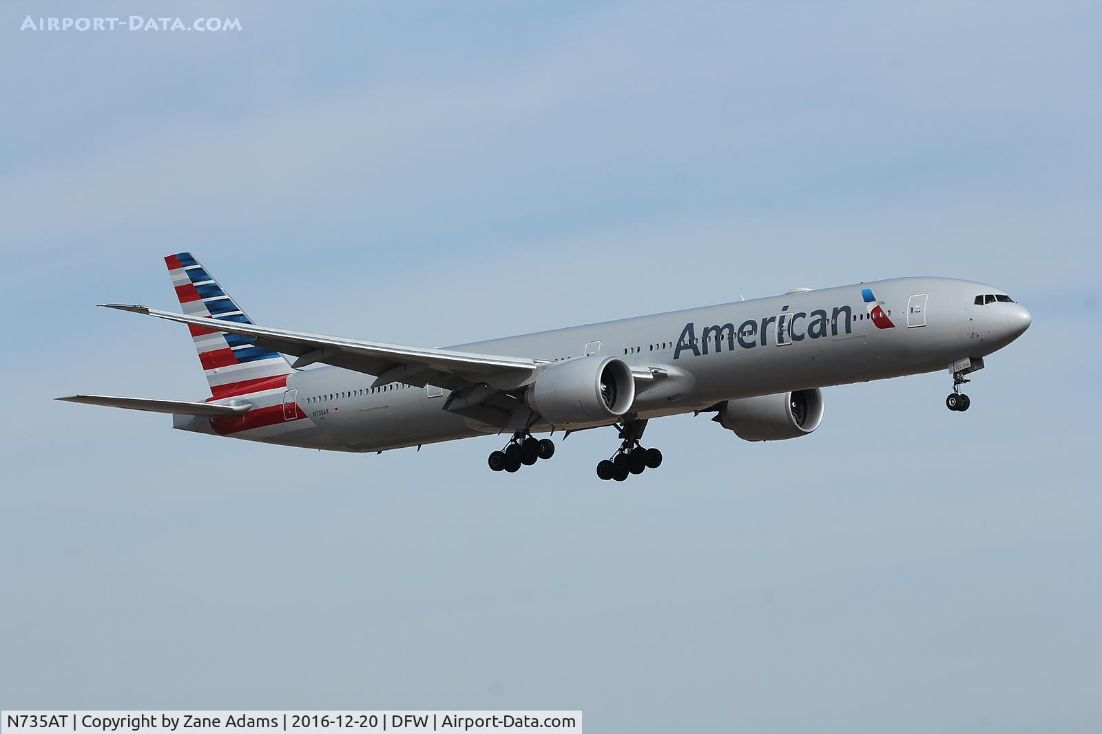 N735AT, 2016 Boeing 777-323/ER C/N 32439, Arriving at DFW Airport