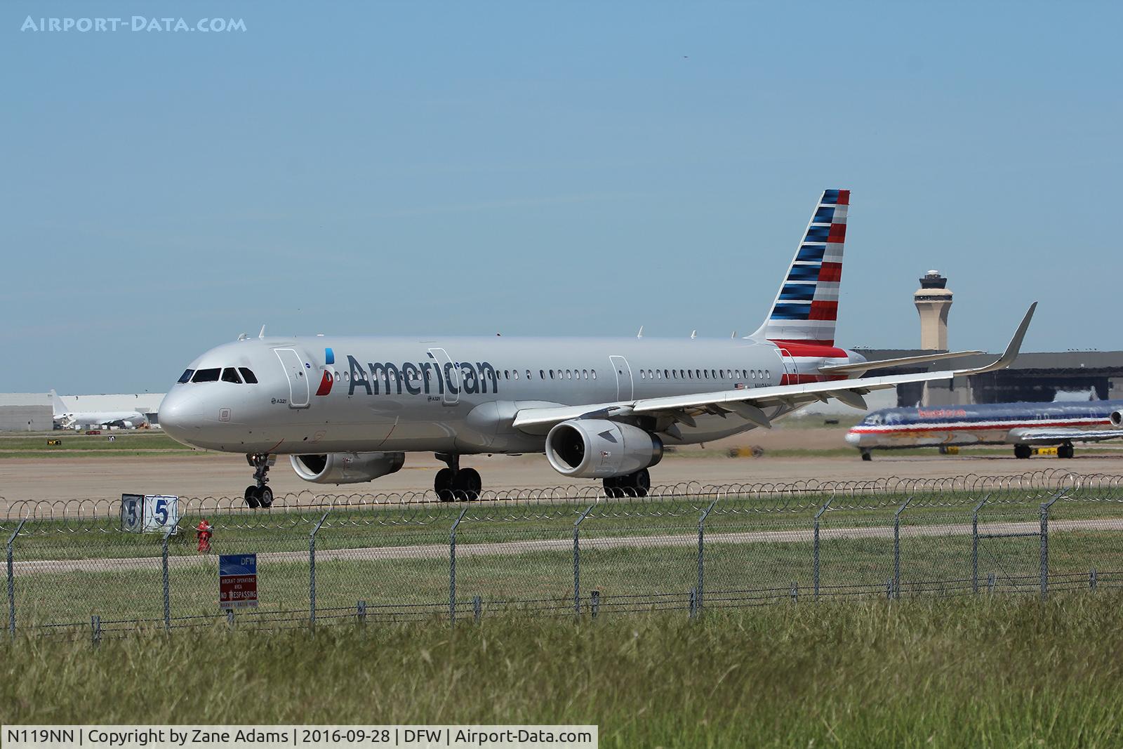 N119NN, 2014 Airbus A321-231 C/N 6222, Arriving at DFW Airport