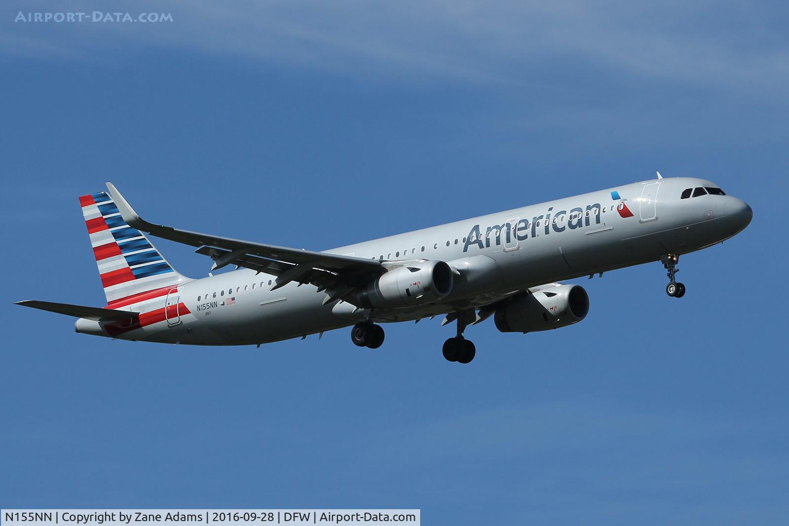 N155NN, 2016 Airbus A321-231 C/N 6940, Arriving at DFW Airport